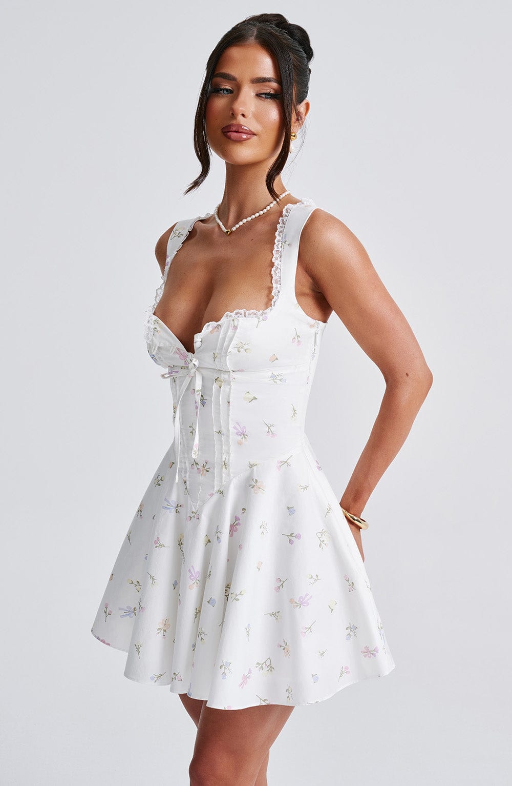 Adalene Mini Dress in Multi Floral Print