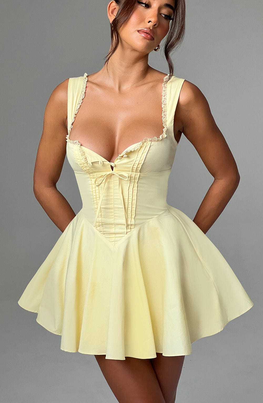 Adalene Mini Dress in Lemon
