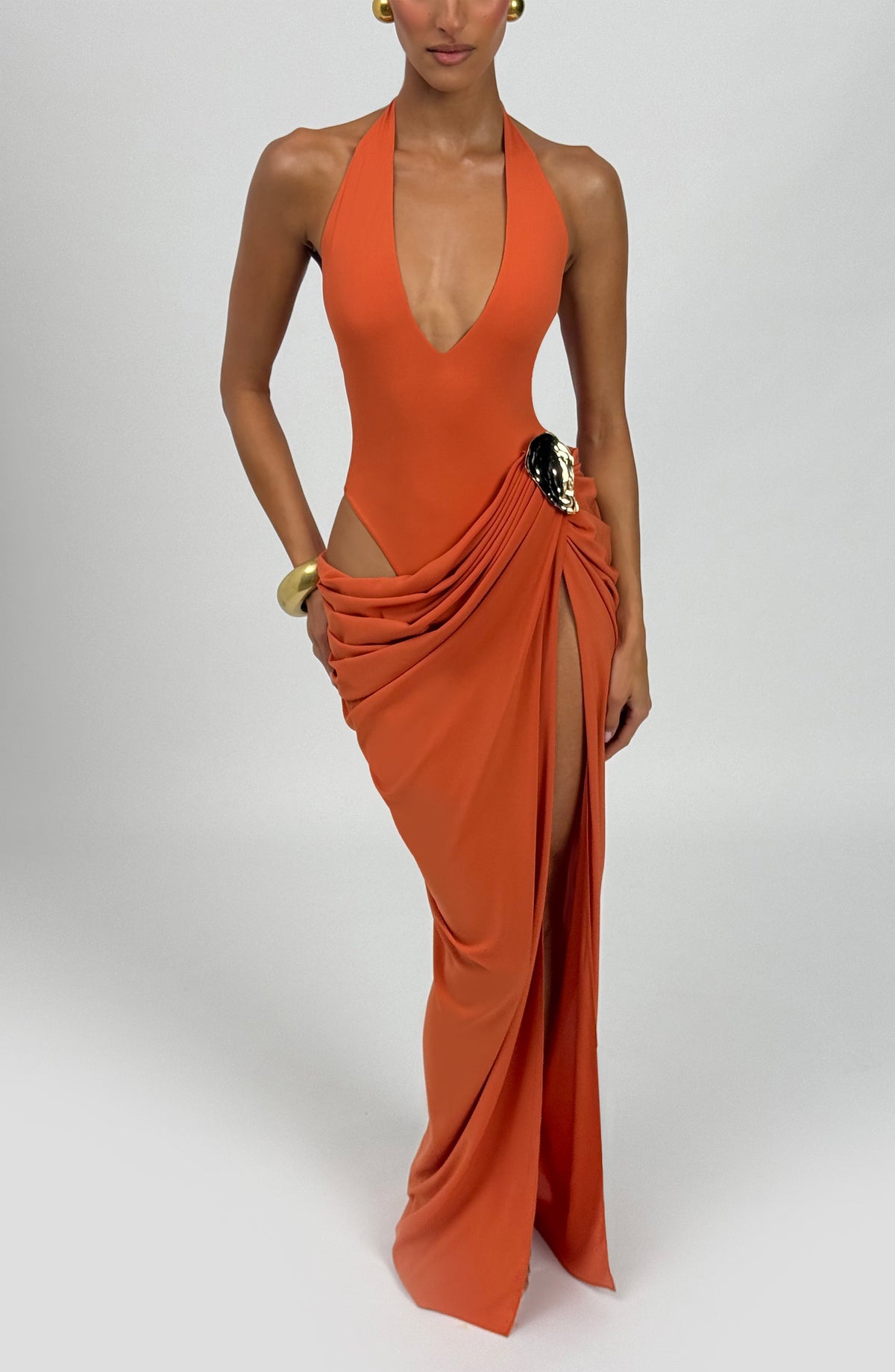 Adelyn Maxi Dress in Burnt Orange