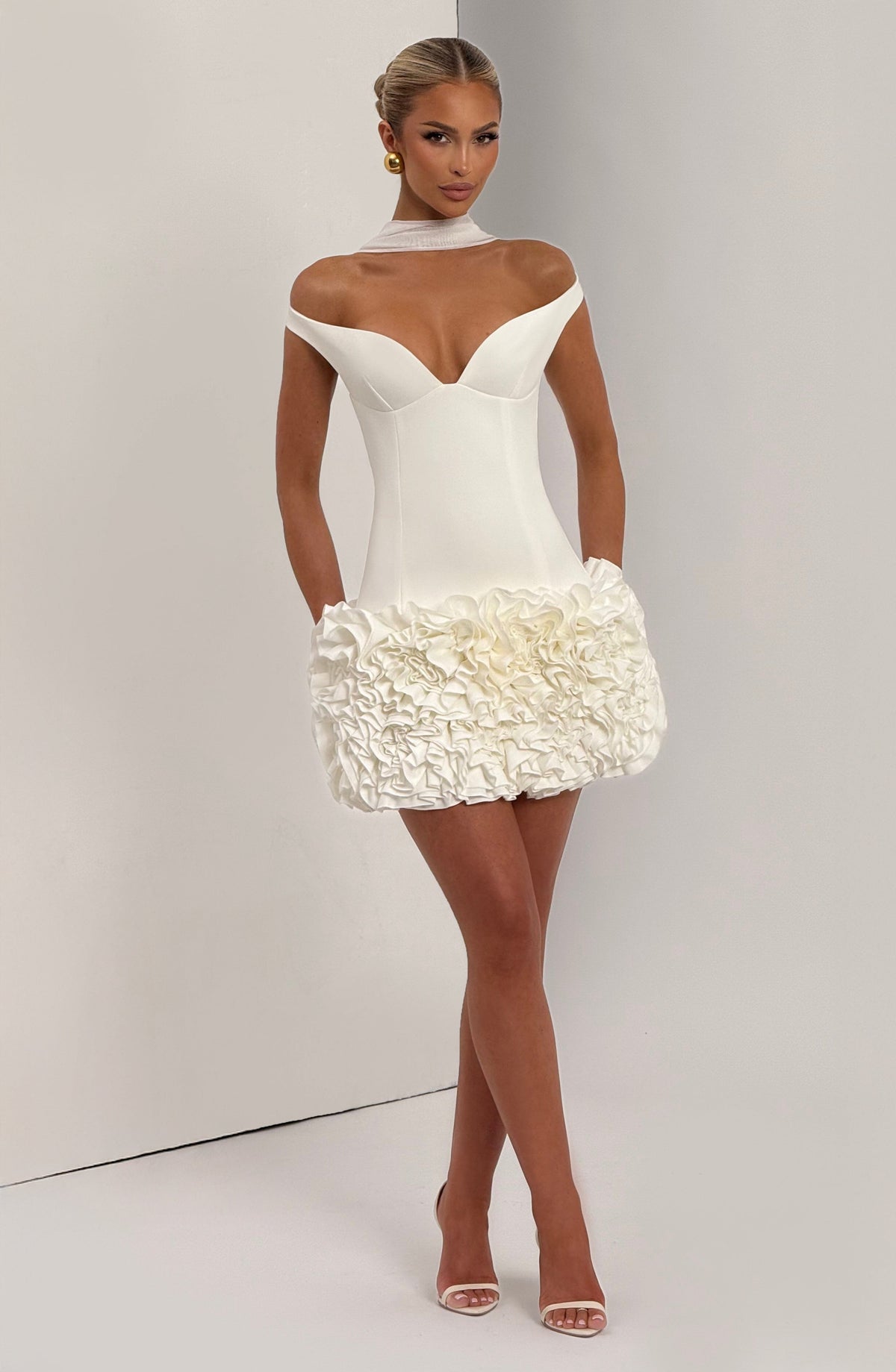 Adette Mini Dress in Ivory