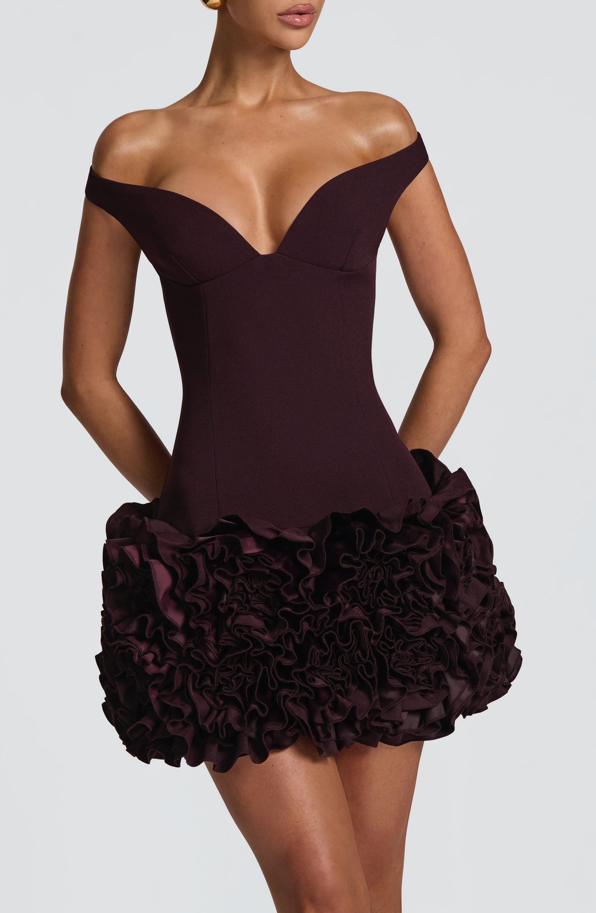 Adette Mini Dress in Plum