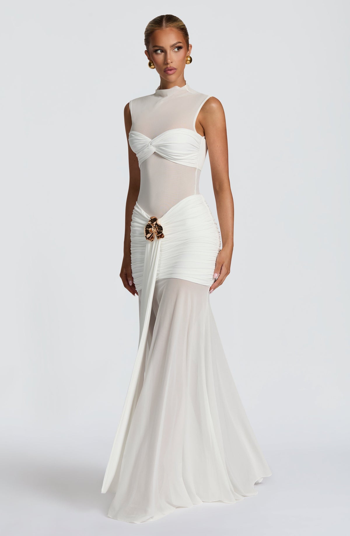 Adina Rose Top in White