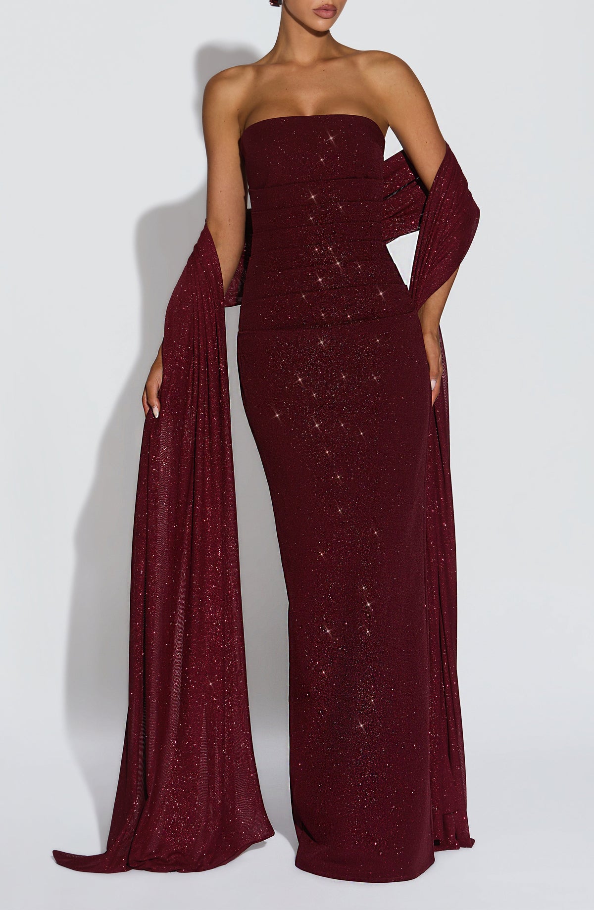 Agnessa Shawl in Wine Sparkle