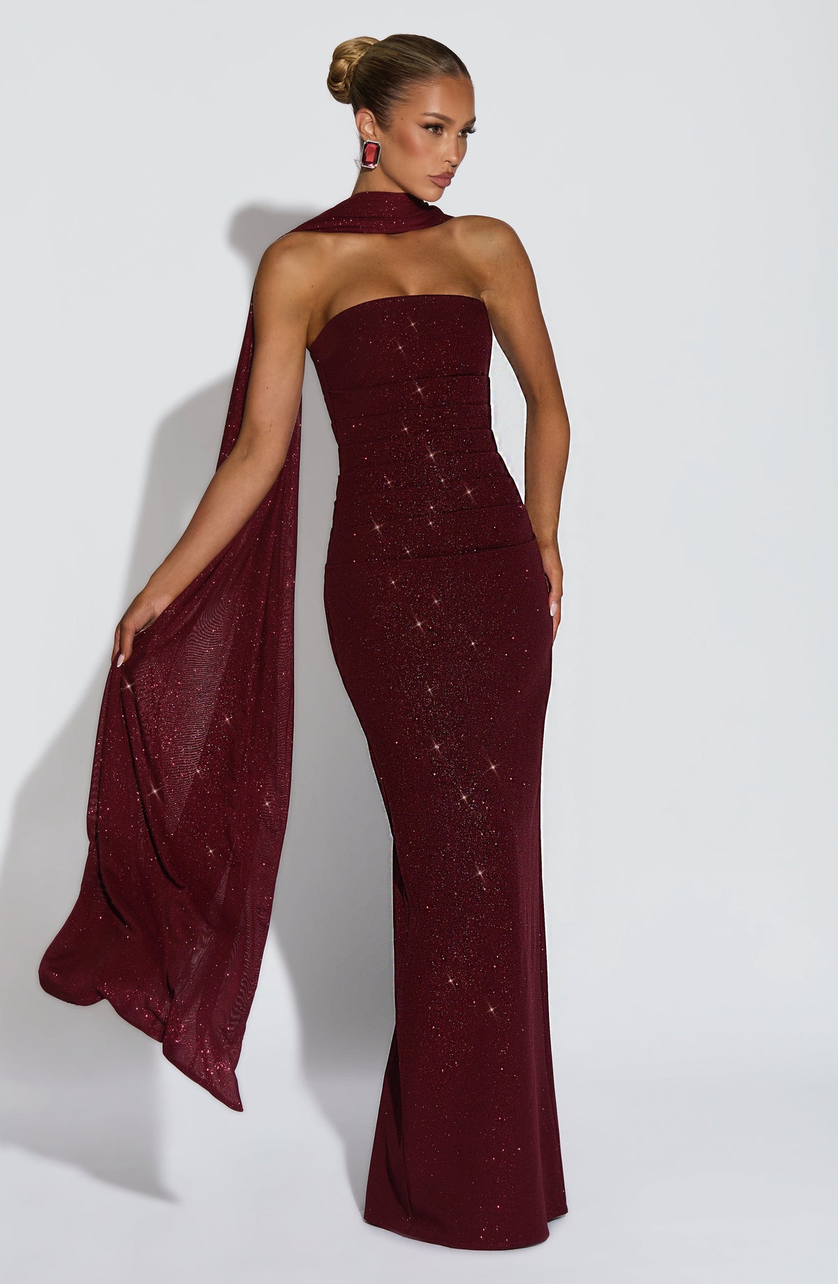 Agnessa Shawl in Wine Sparkle