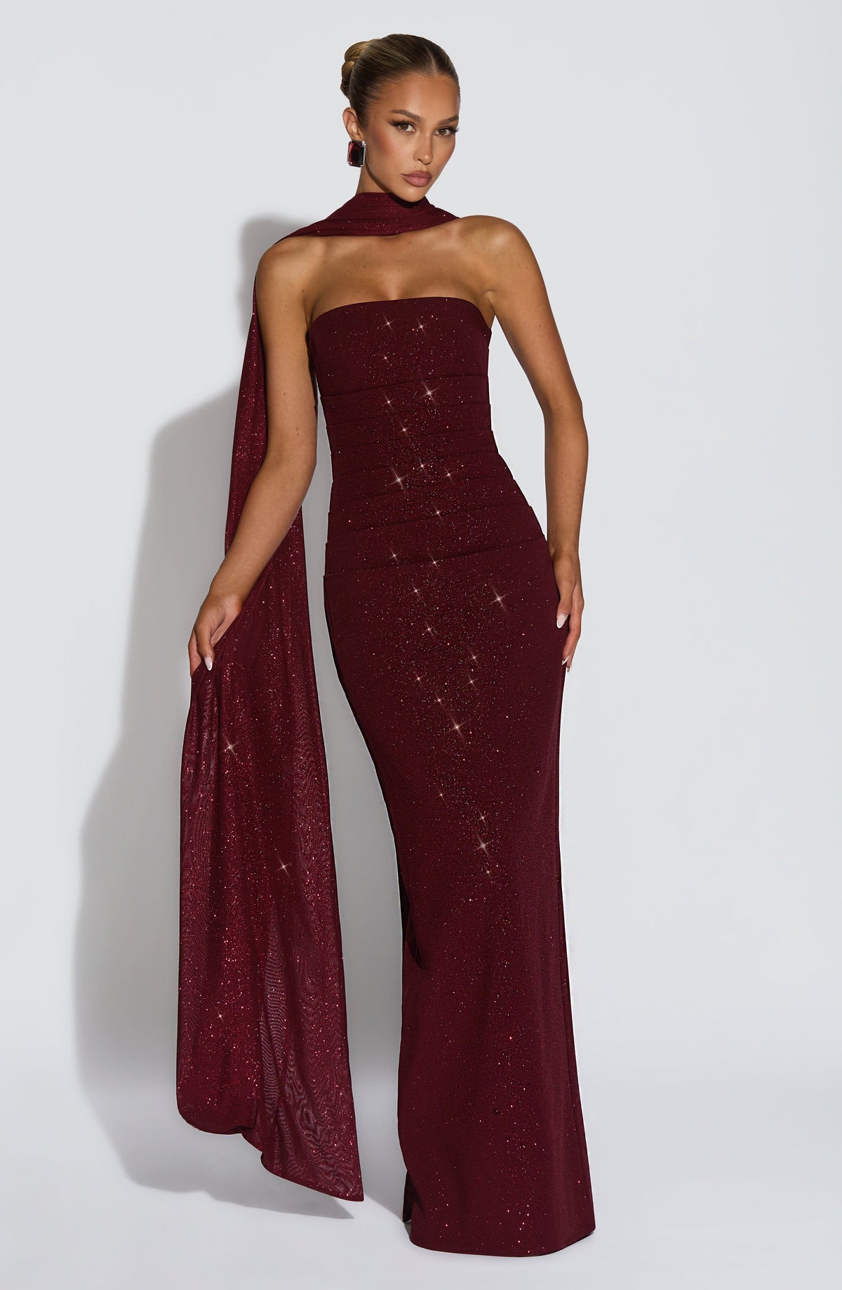 Agnessa Shawl in Wine Sparkle