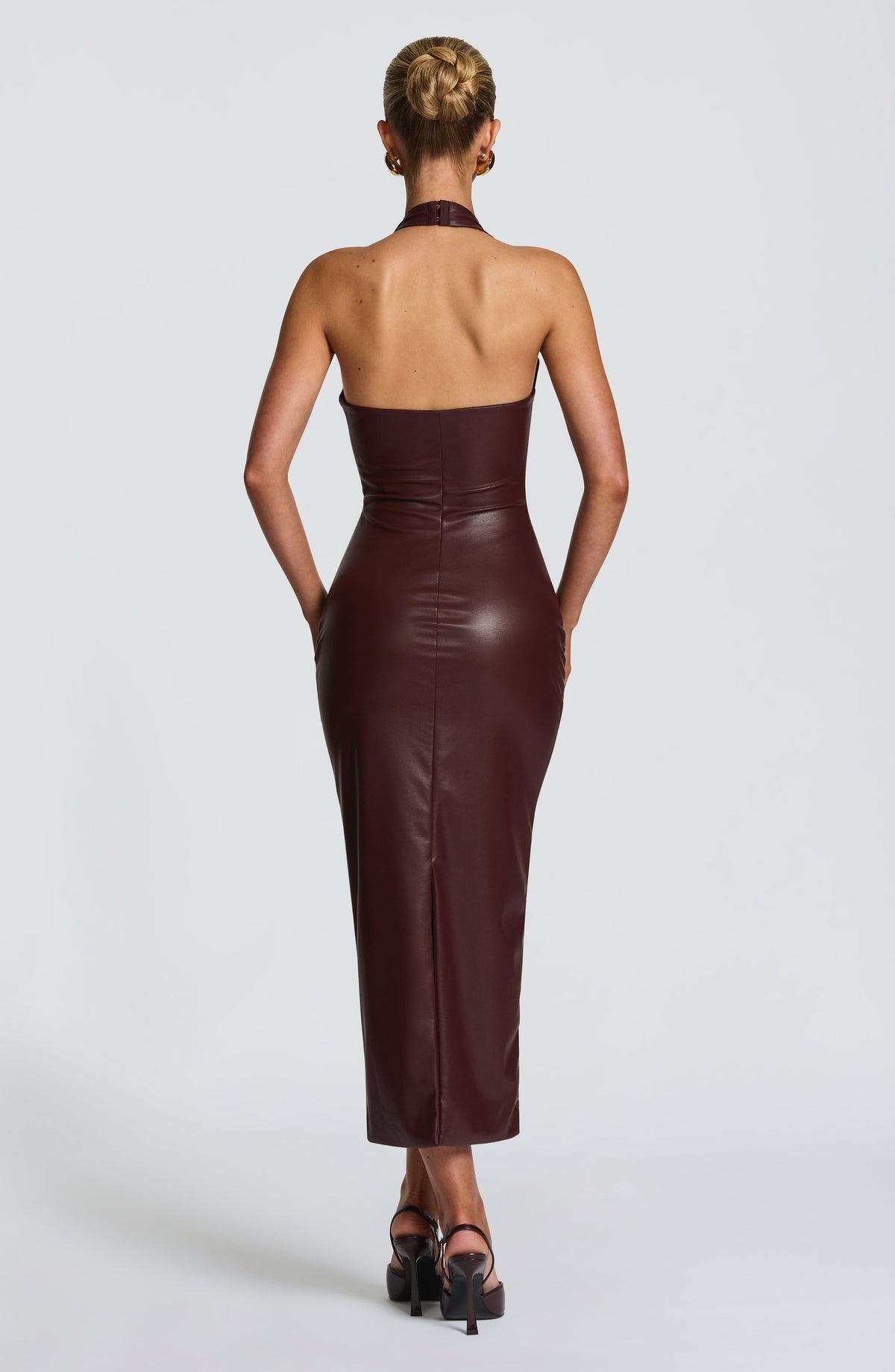 Ainslie Midi Dress in Burgundy