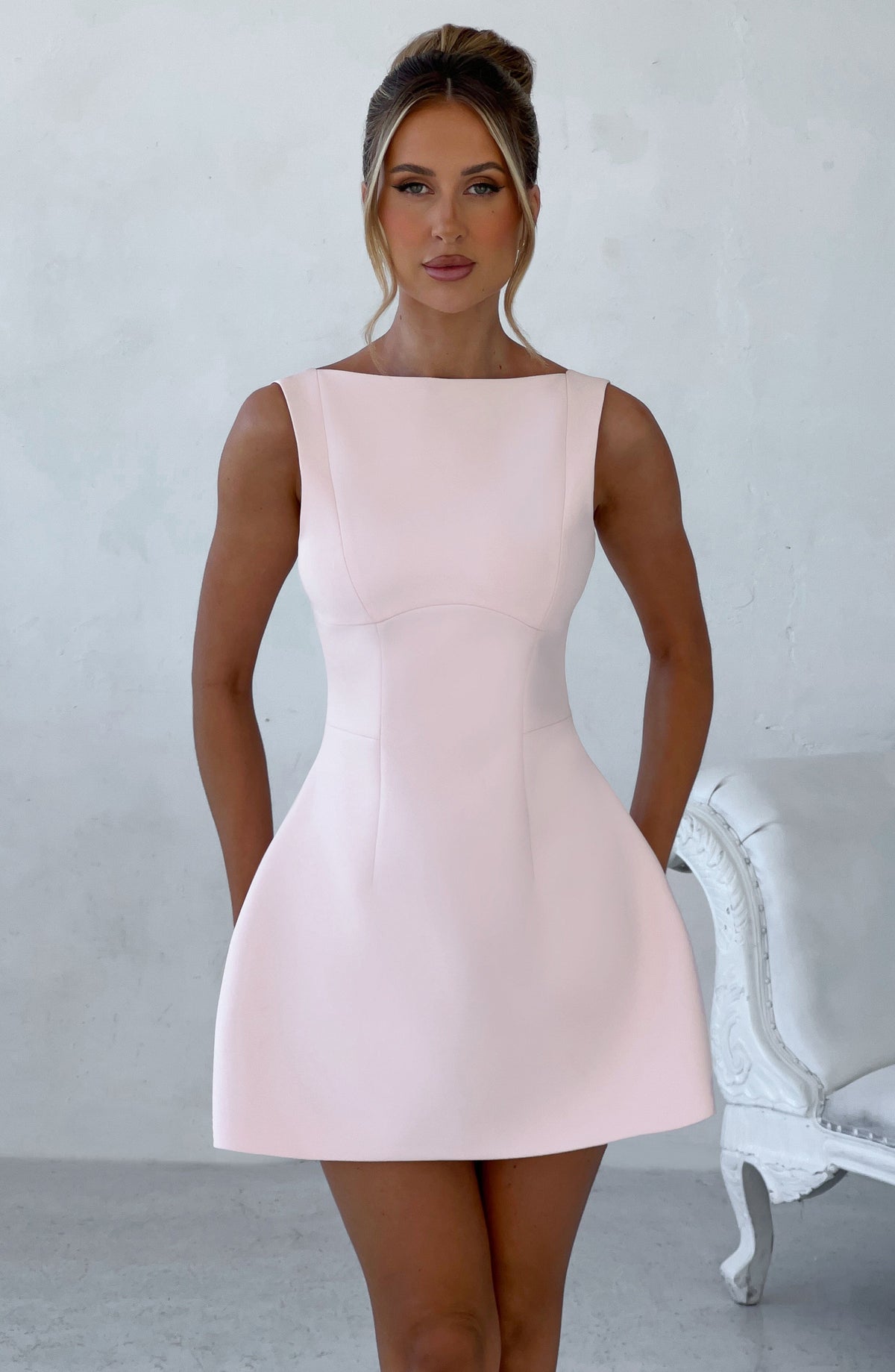 Alanis Mini Dress in Blush
