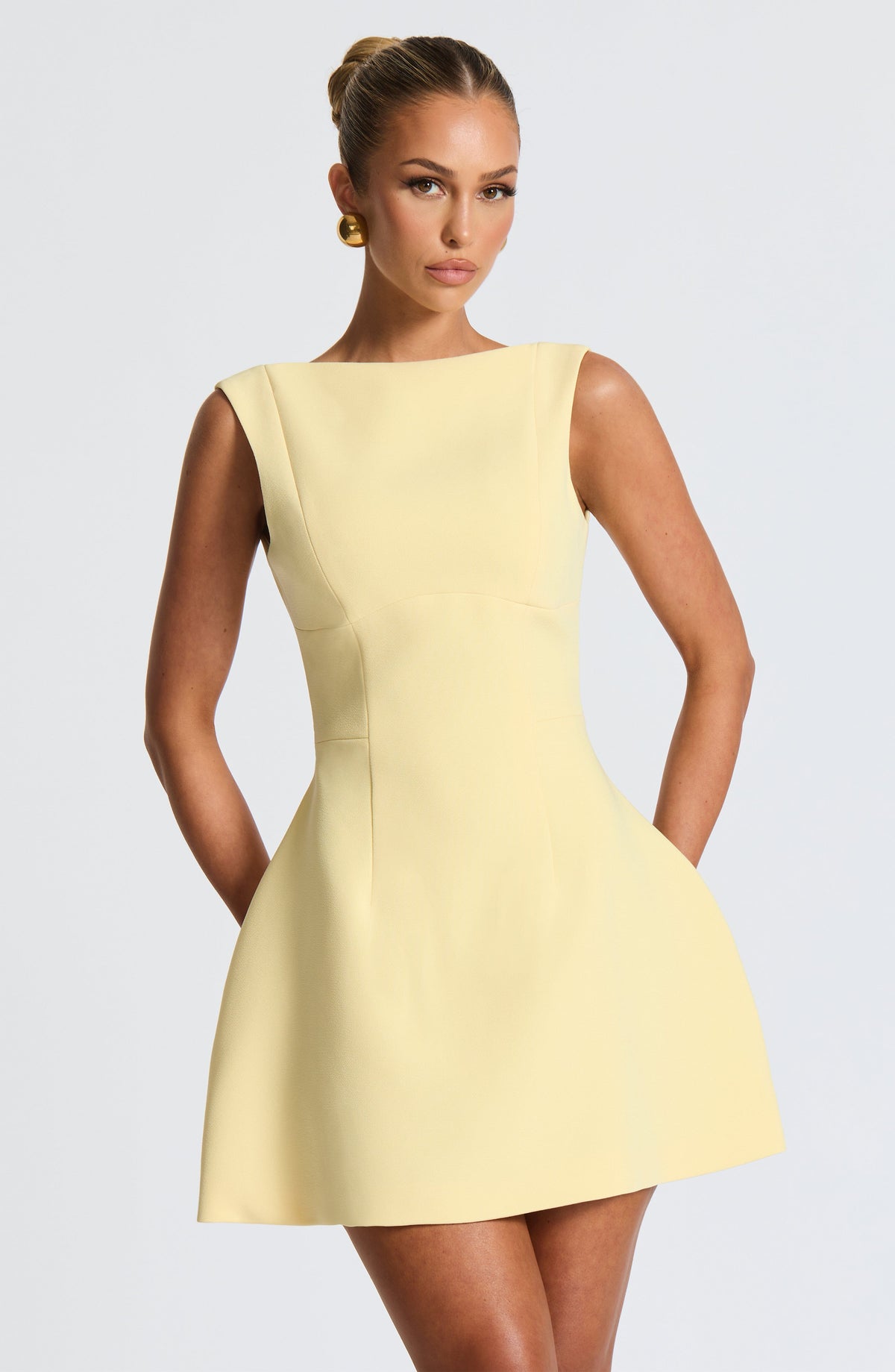 Alanis Mini Dress in Lemon