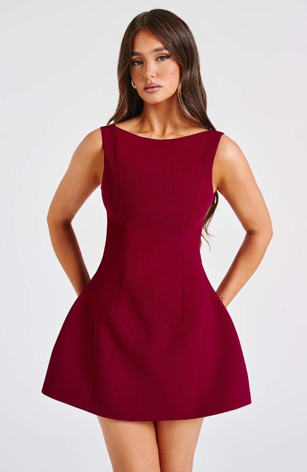 Alanis Mini Dress in Wine
