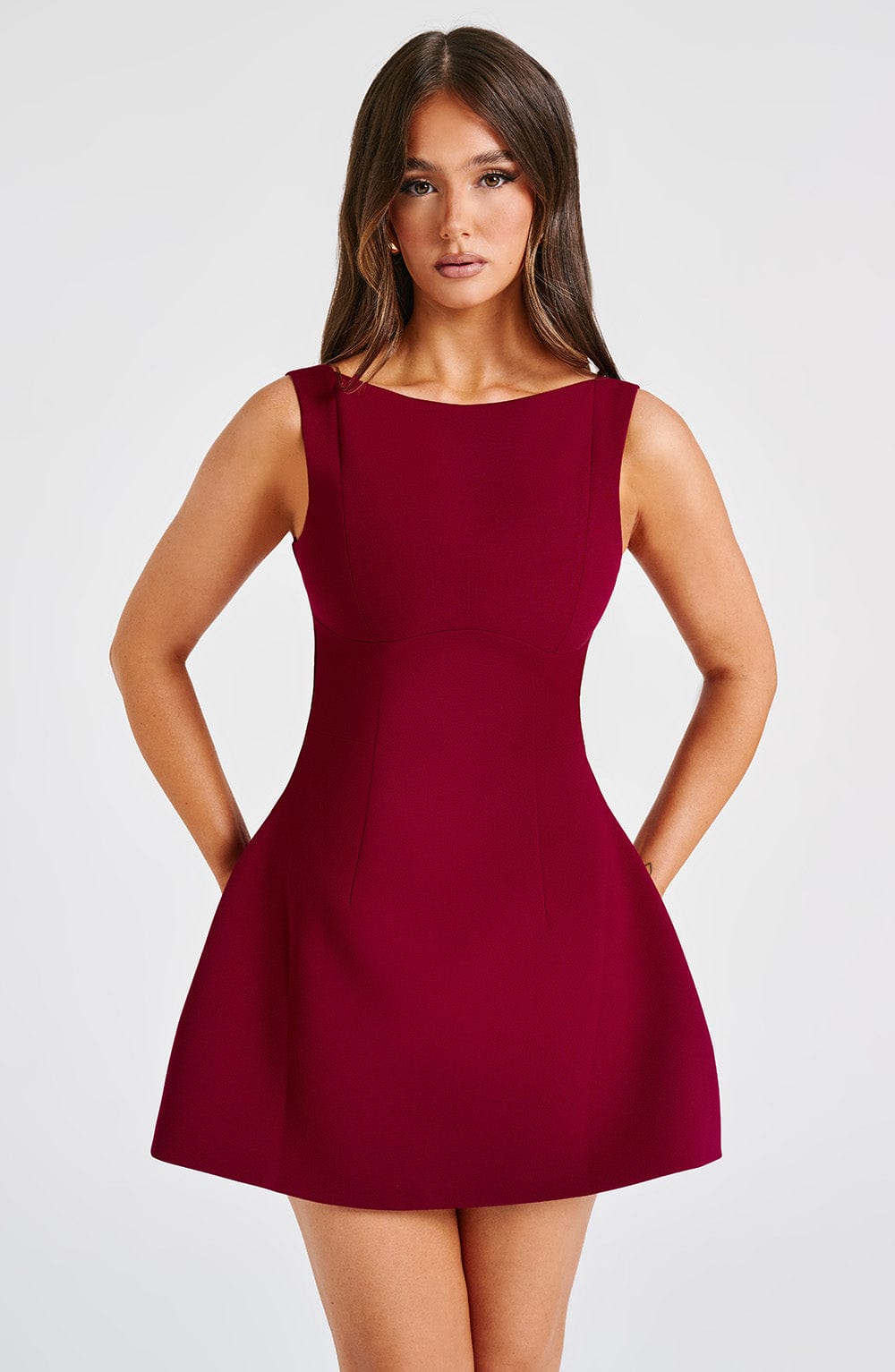 Alanis Mini Dress in Wine