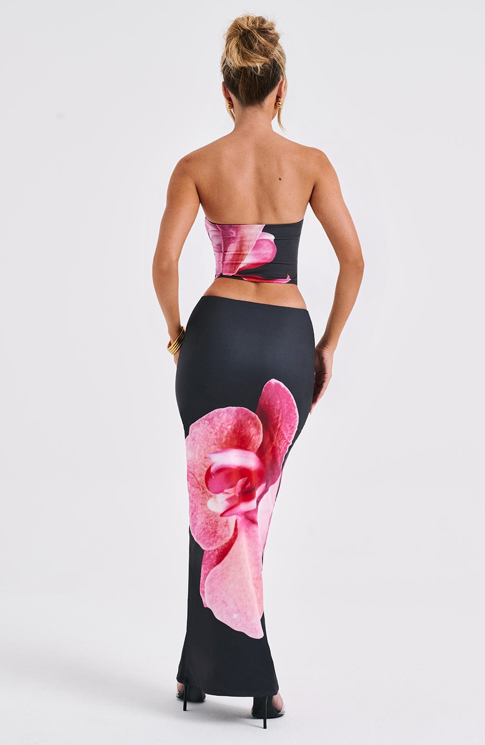 Alaris Maxi Skirt in Black Floral Print