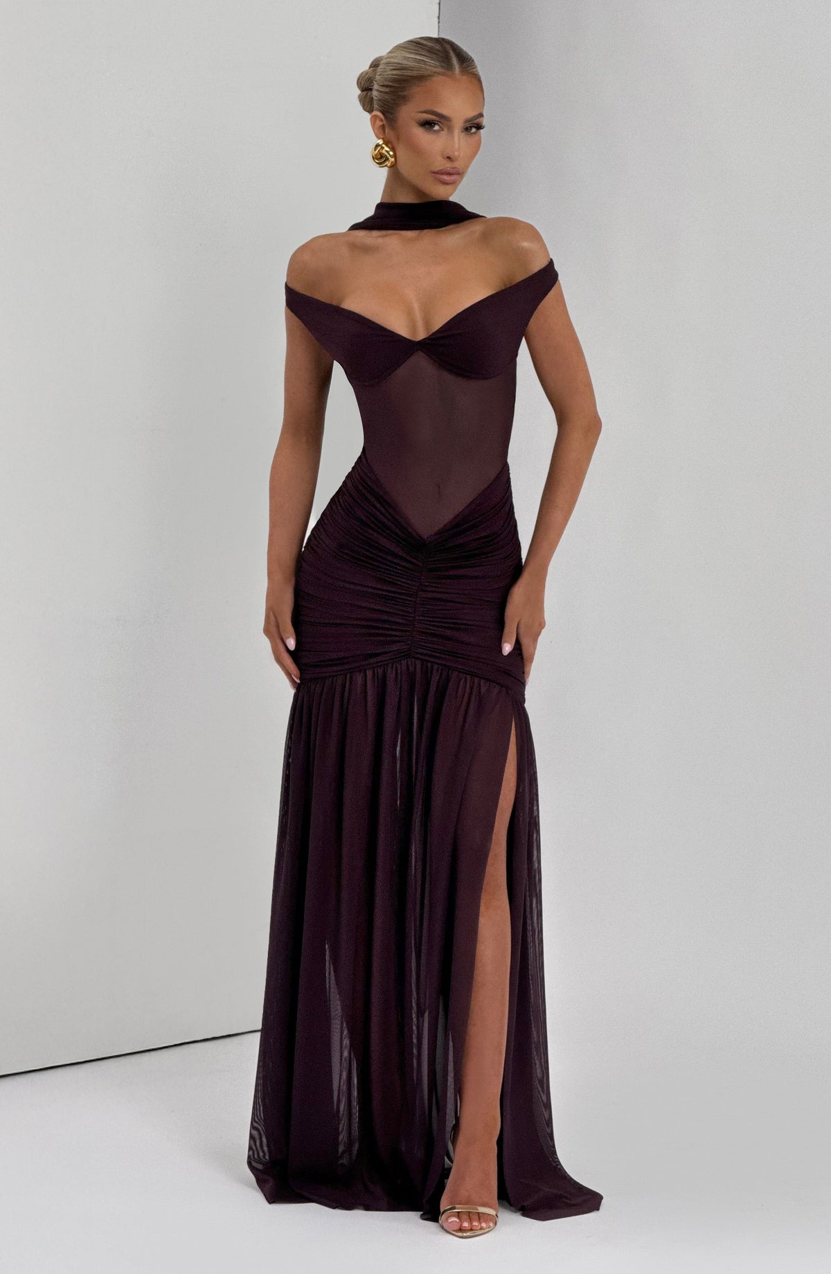 Alaya Maxi Dress in Plum