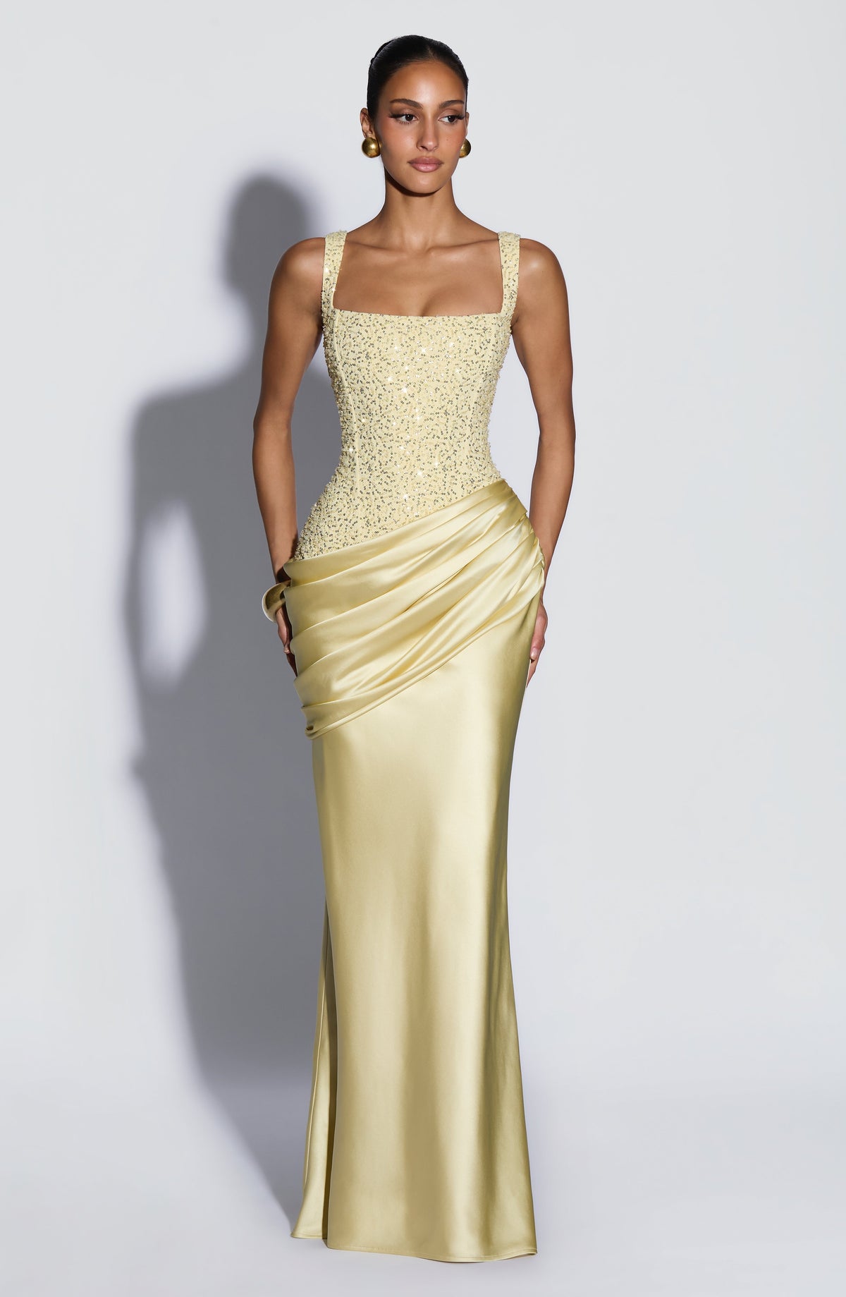 Alessandra Maxi Dress in Lemon