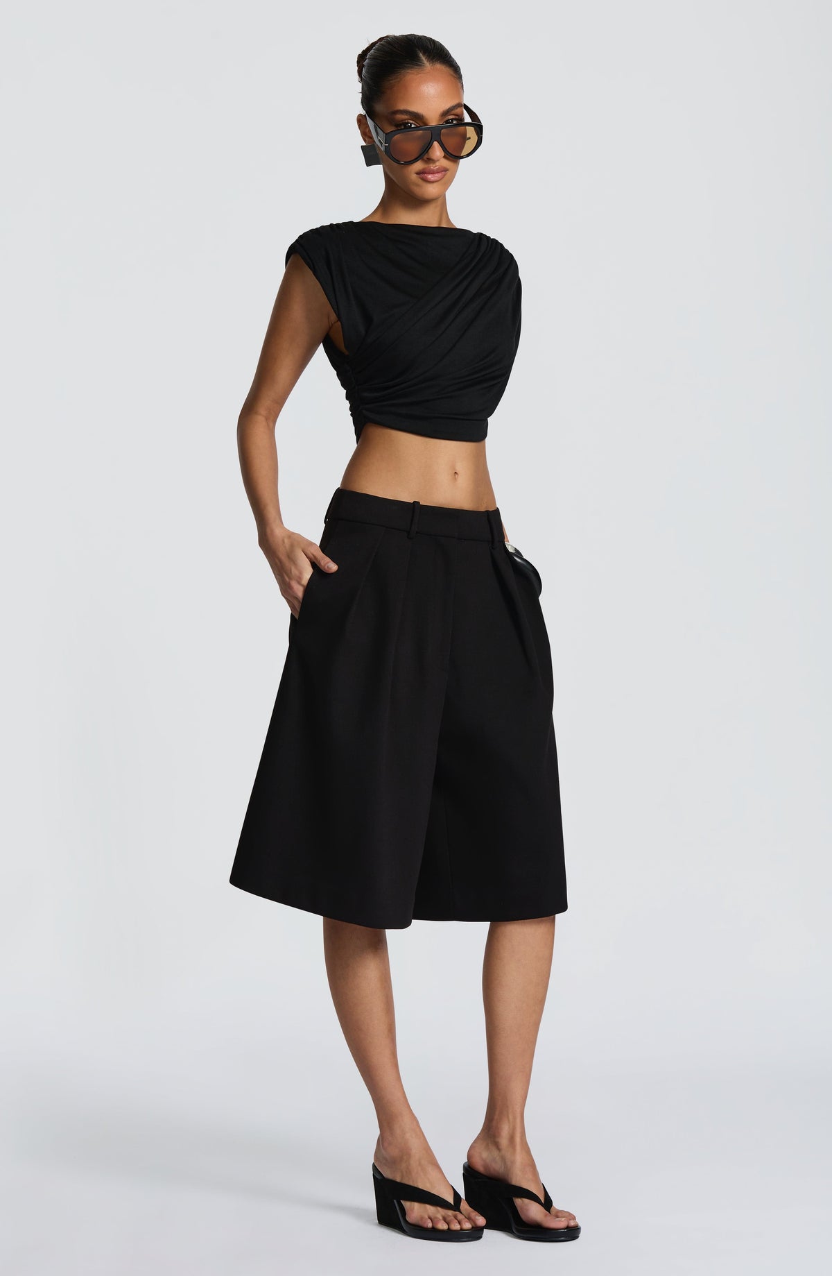 Amarah Bermuda Shorts in Black