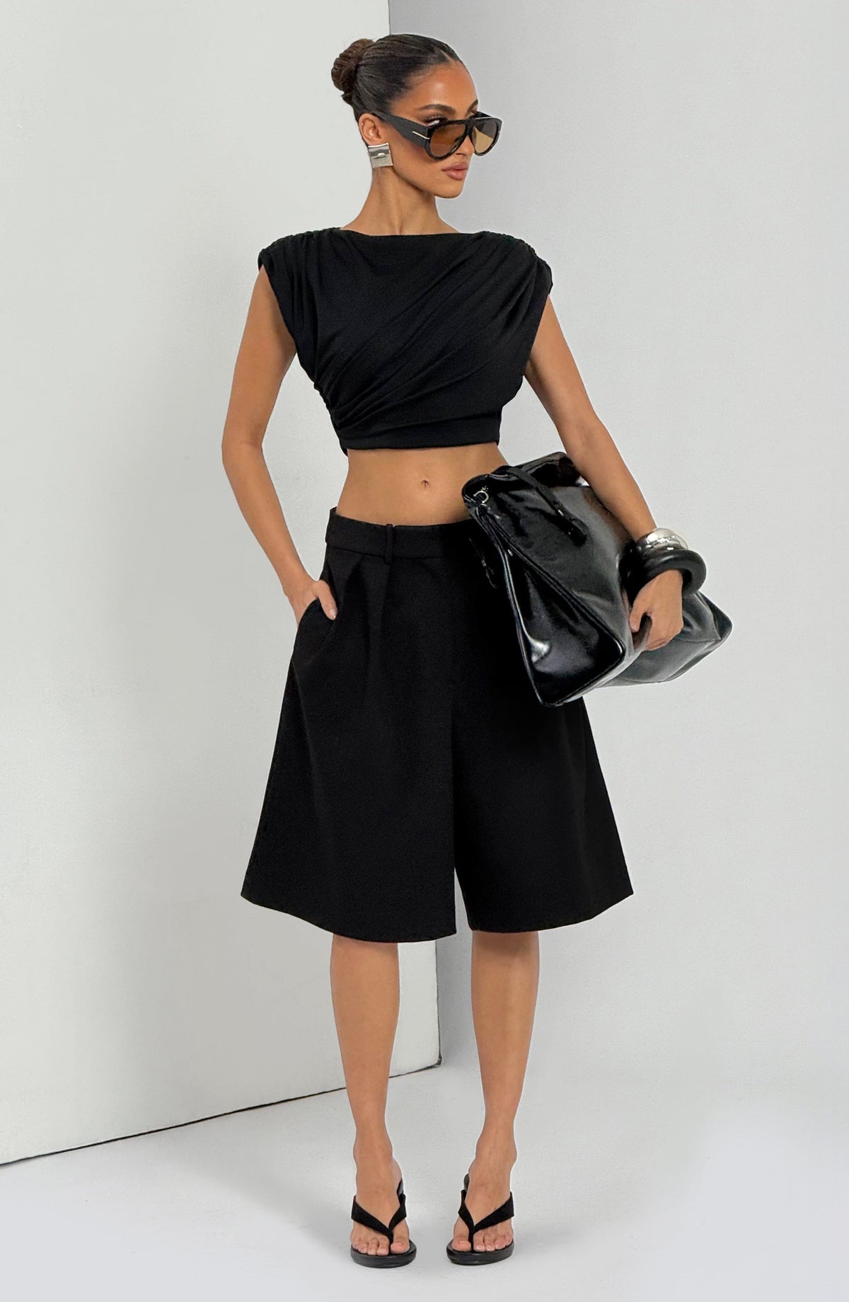 Amarah Bermuda Shorts in Black