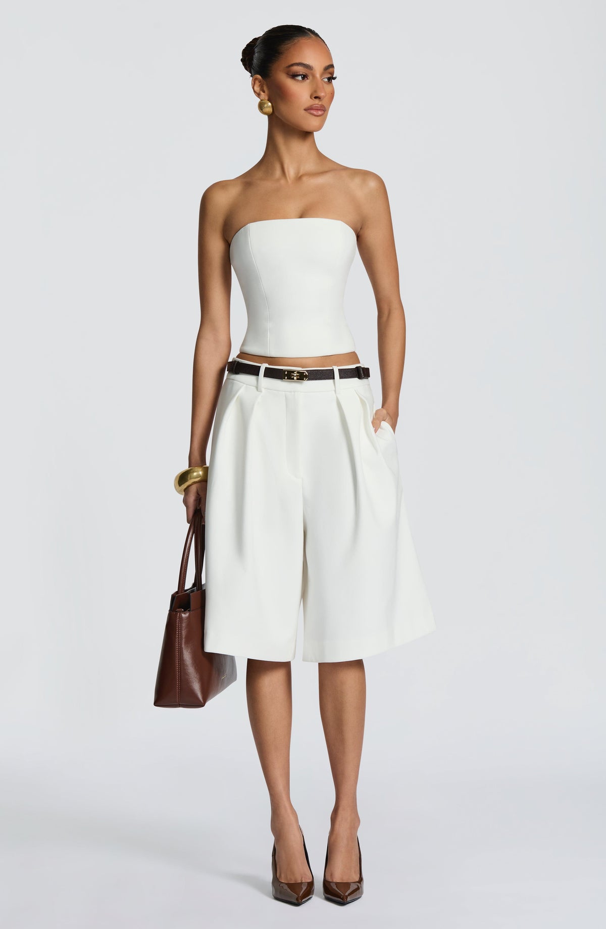 Amarah Bermuda Shorts in Ivory