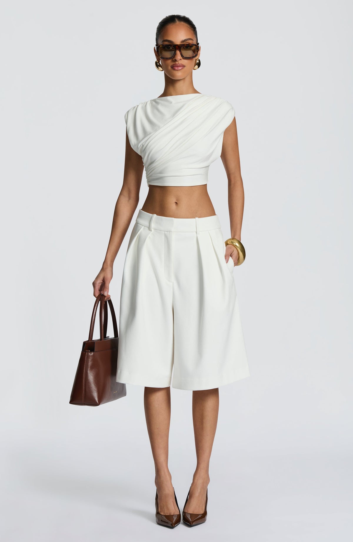 Amarah Bermuda Shorts in Ivory