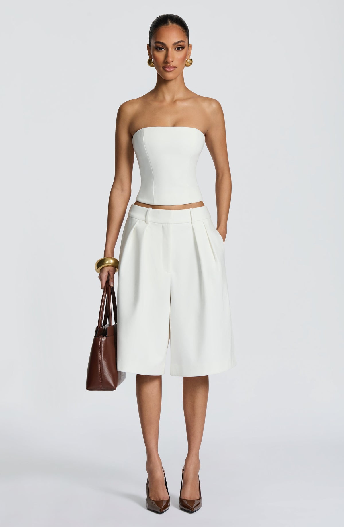 Amarah Bermuda Shorts in Ivory
