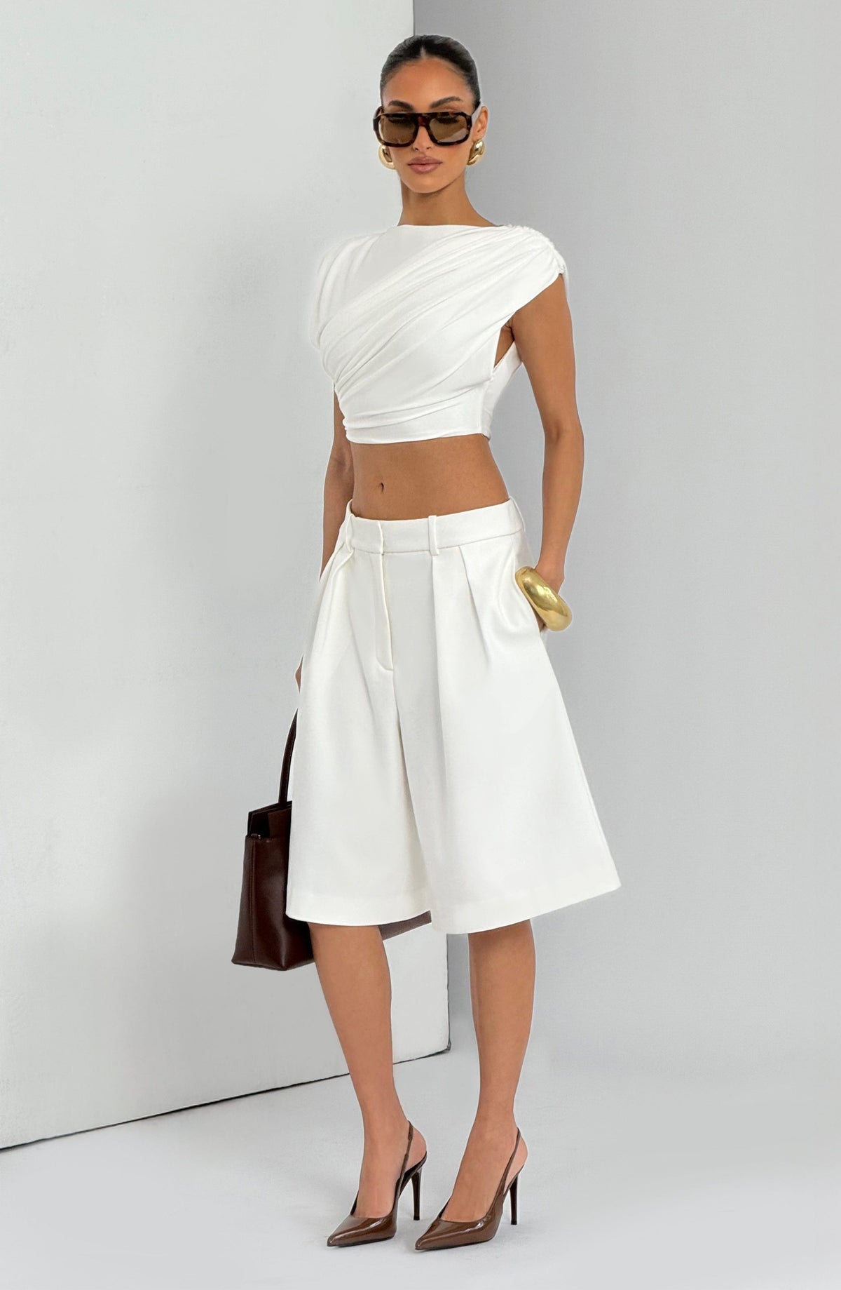 Amarah Bermuda Shorts in Ivory