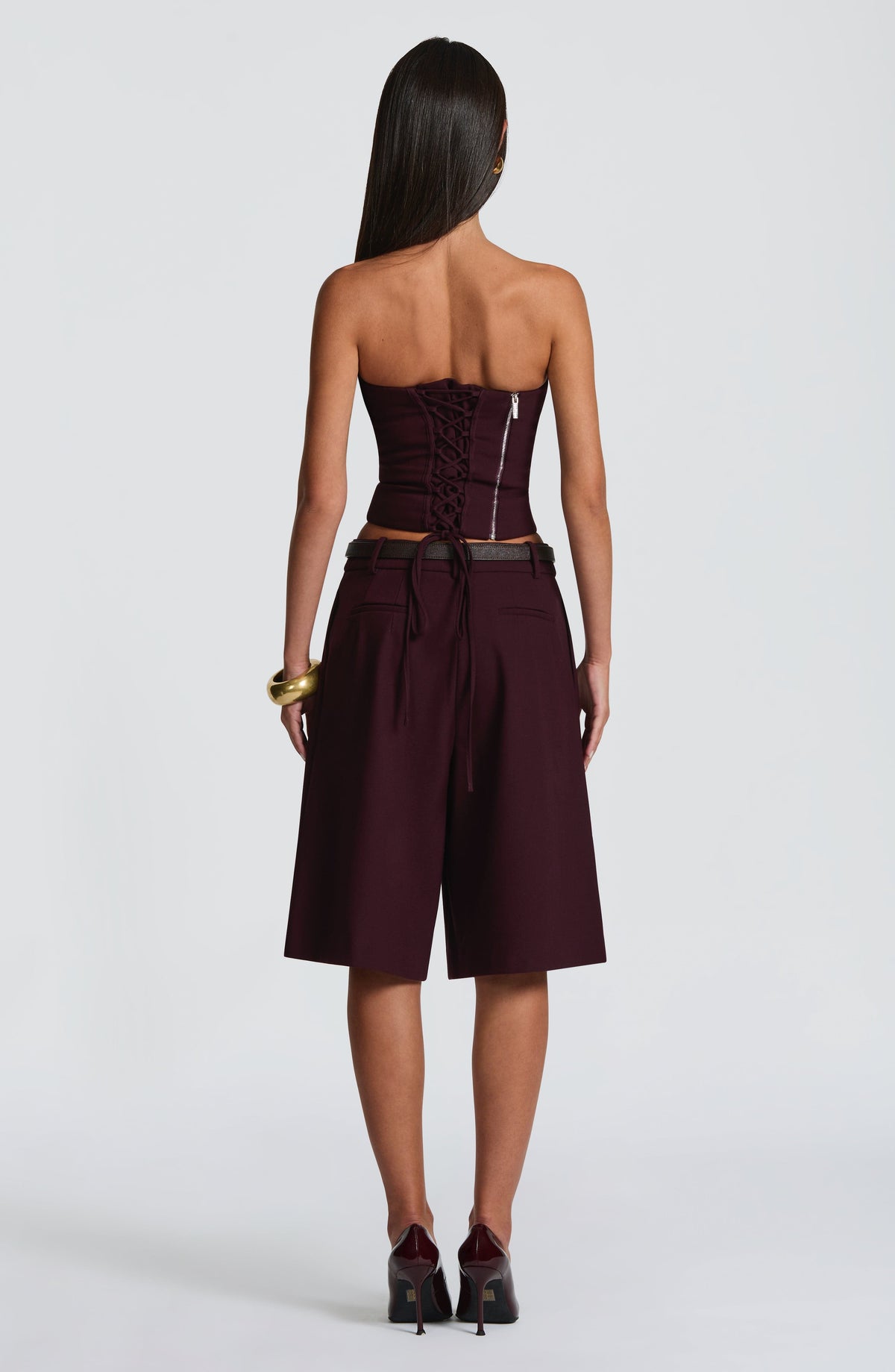 Amarah Bermuda Shorts in Plum