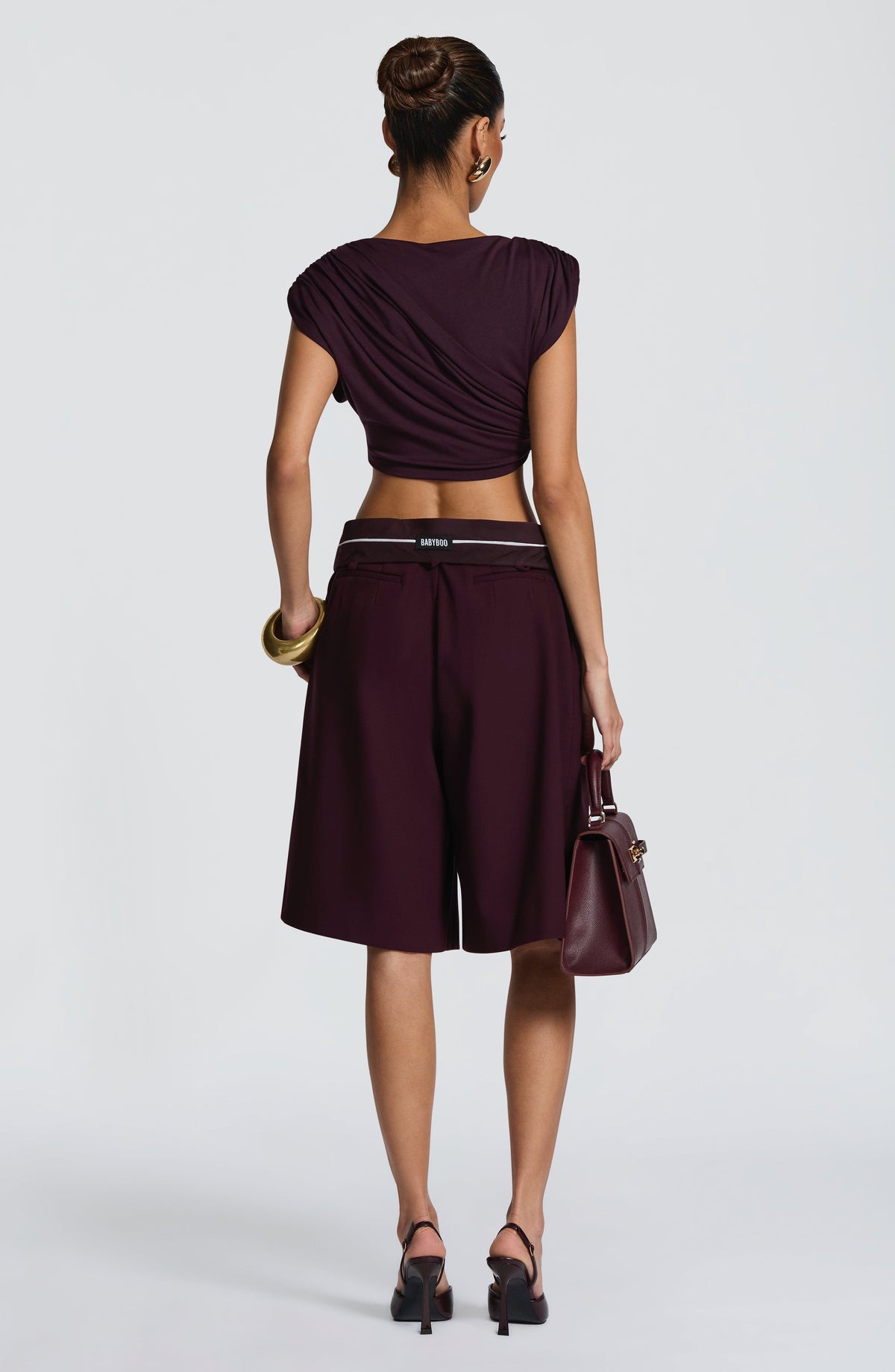 Amarah Bermuda Shorts in Plum