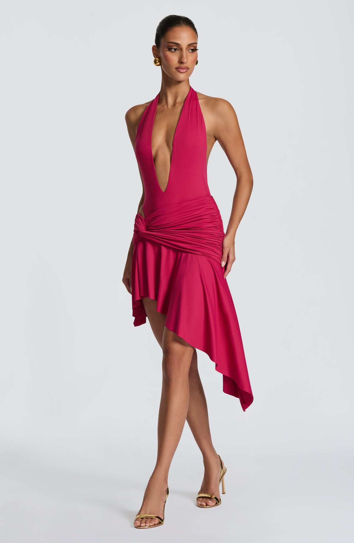 Amaro Mini Skirt in Raspberry