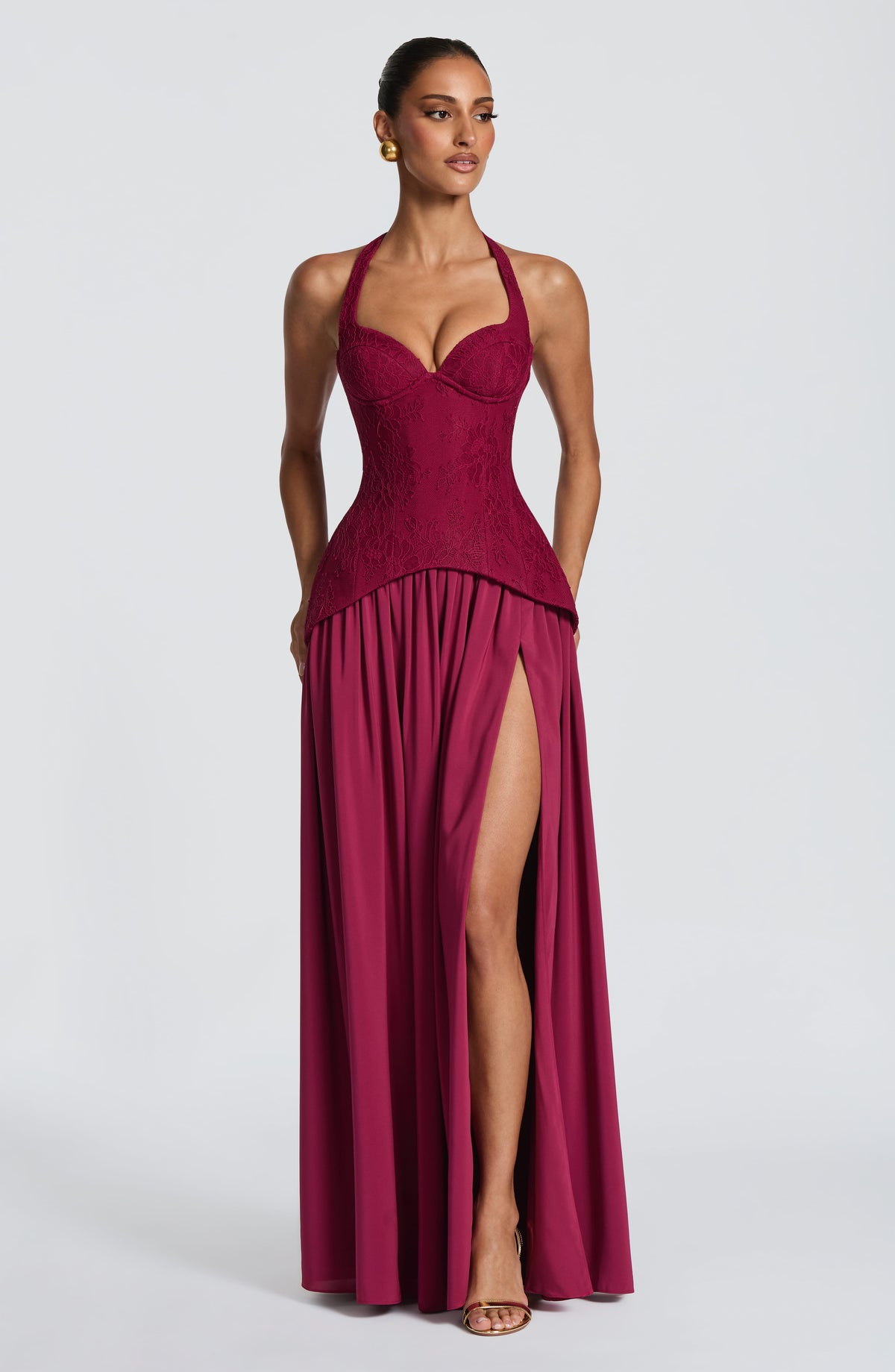 Amira Maxi Dress in Mulberry