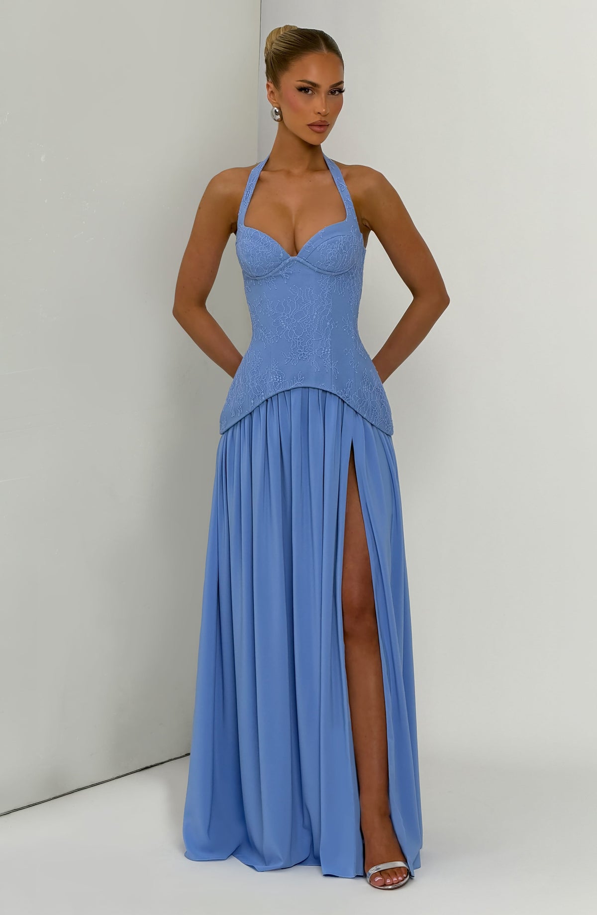 Amira Maxi Dress in Powder Blue