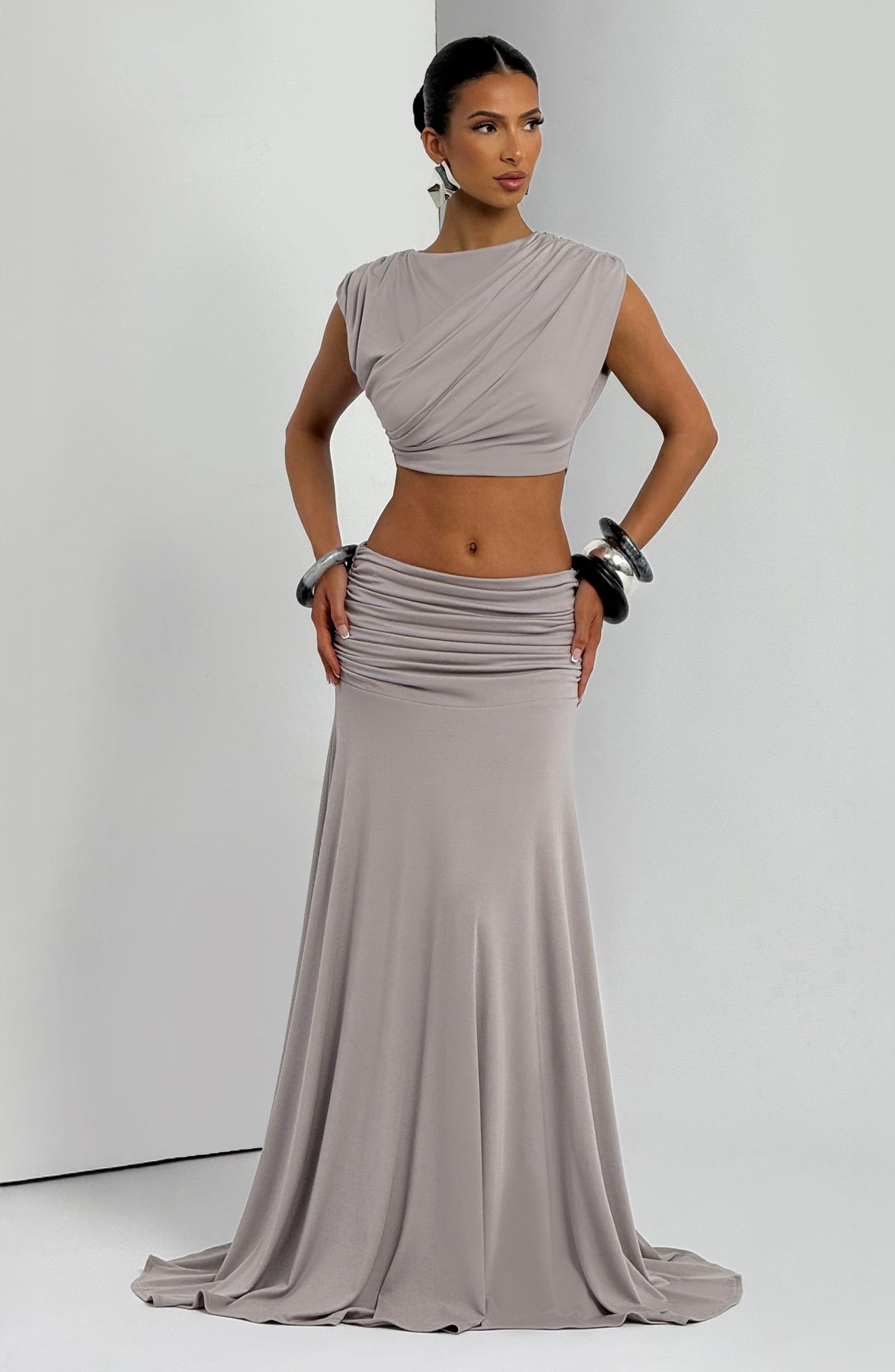 Amora Top in Light Grey