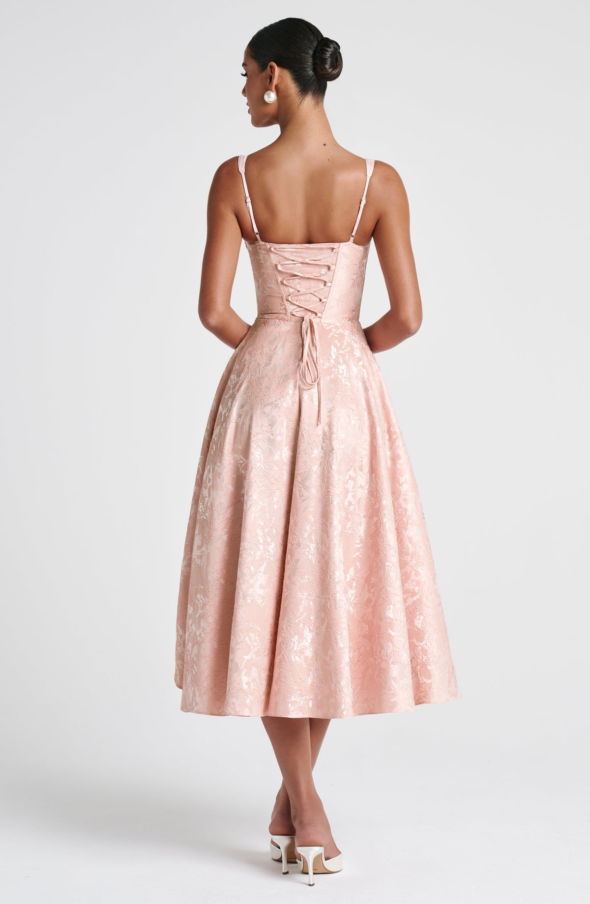 Amorae Midi Dress in Soft Peach