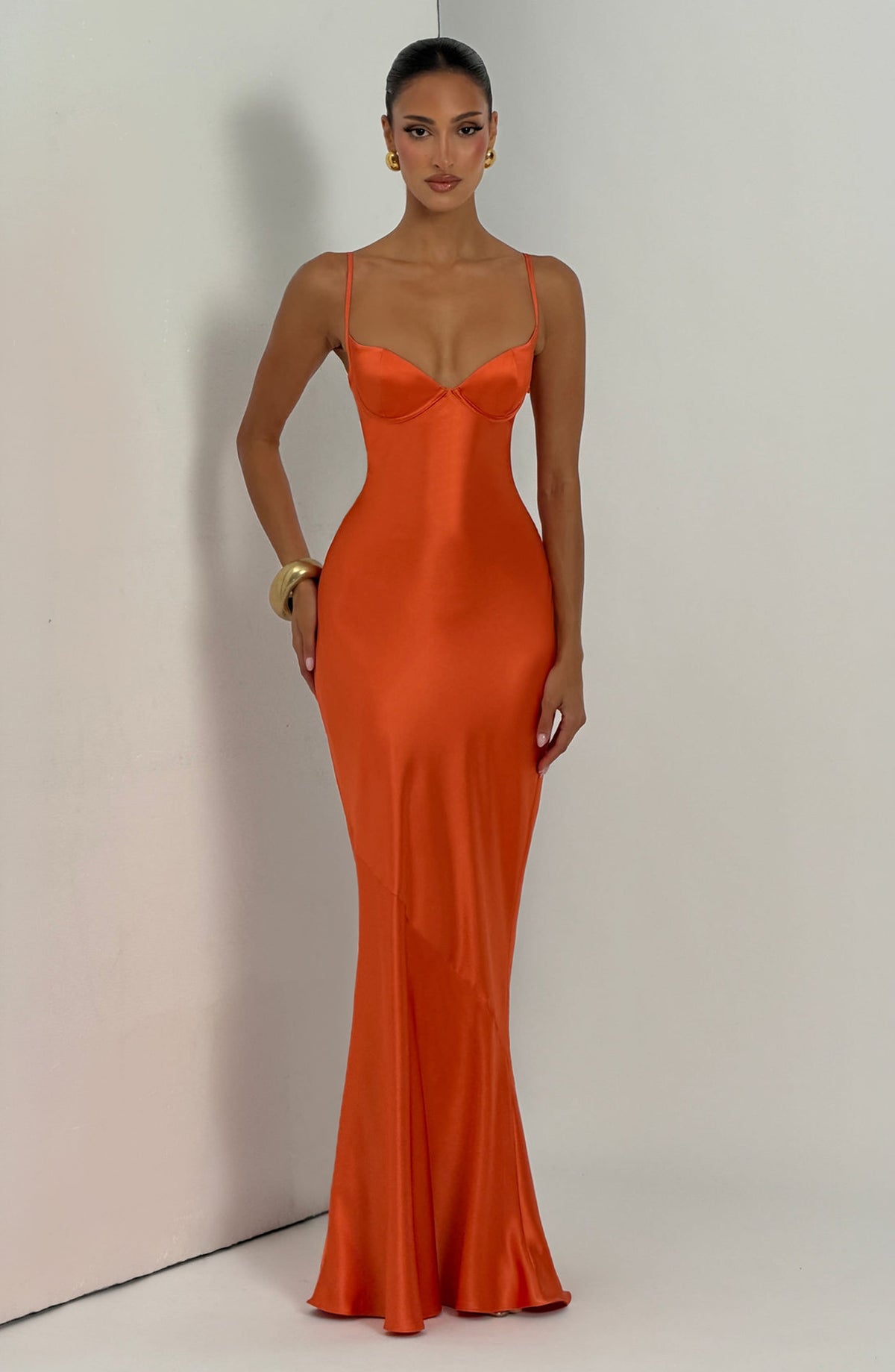 Amorella Maxi Dress in Burnt Orange