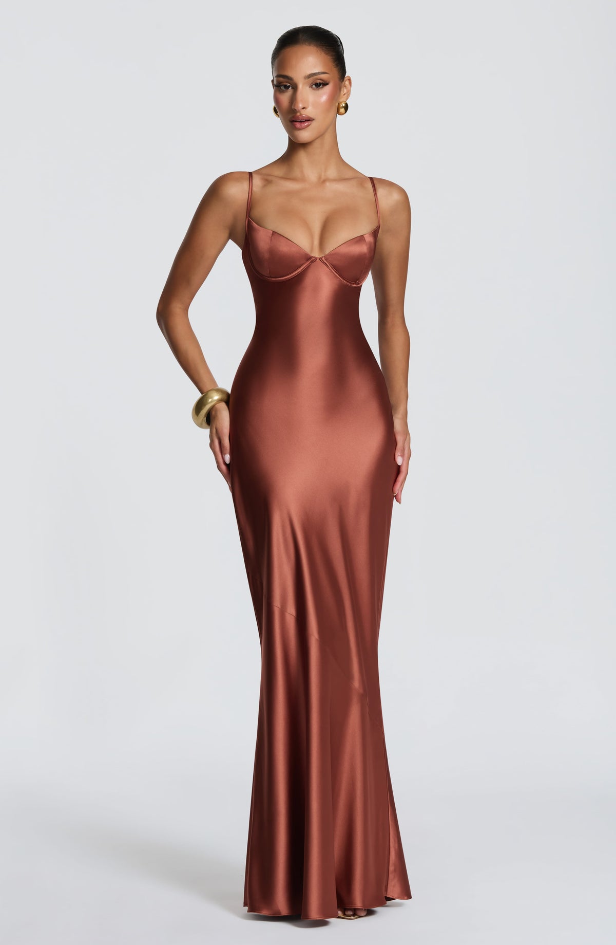 Amorella Maxi Dress in Rust