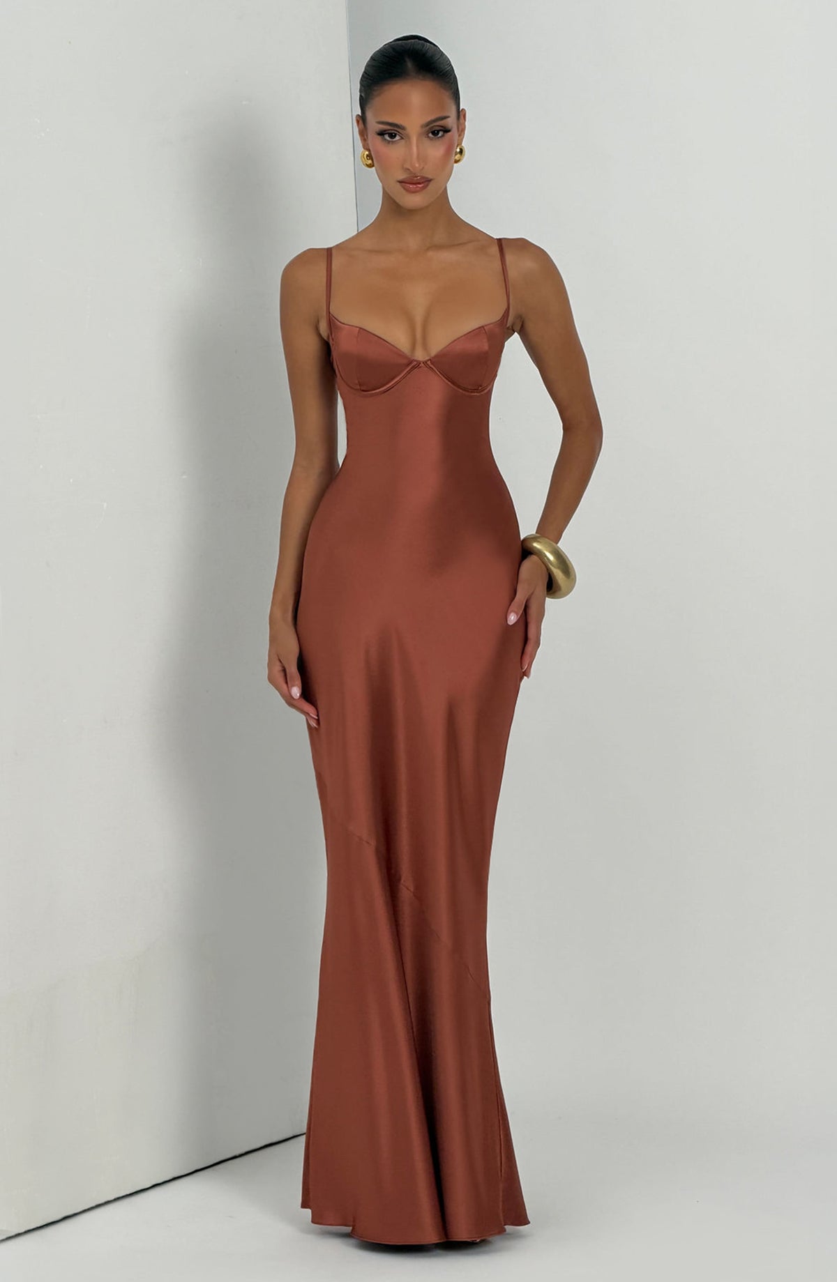 Amorella Maxi Dress in Rust