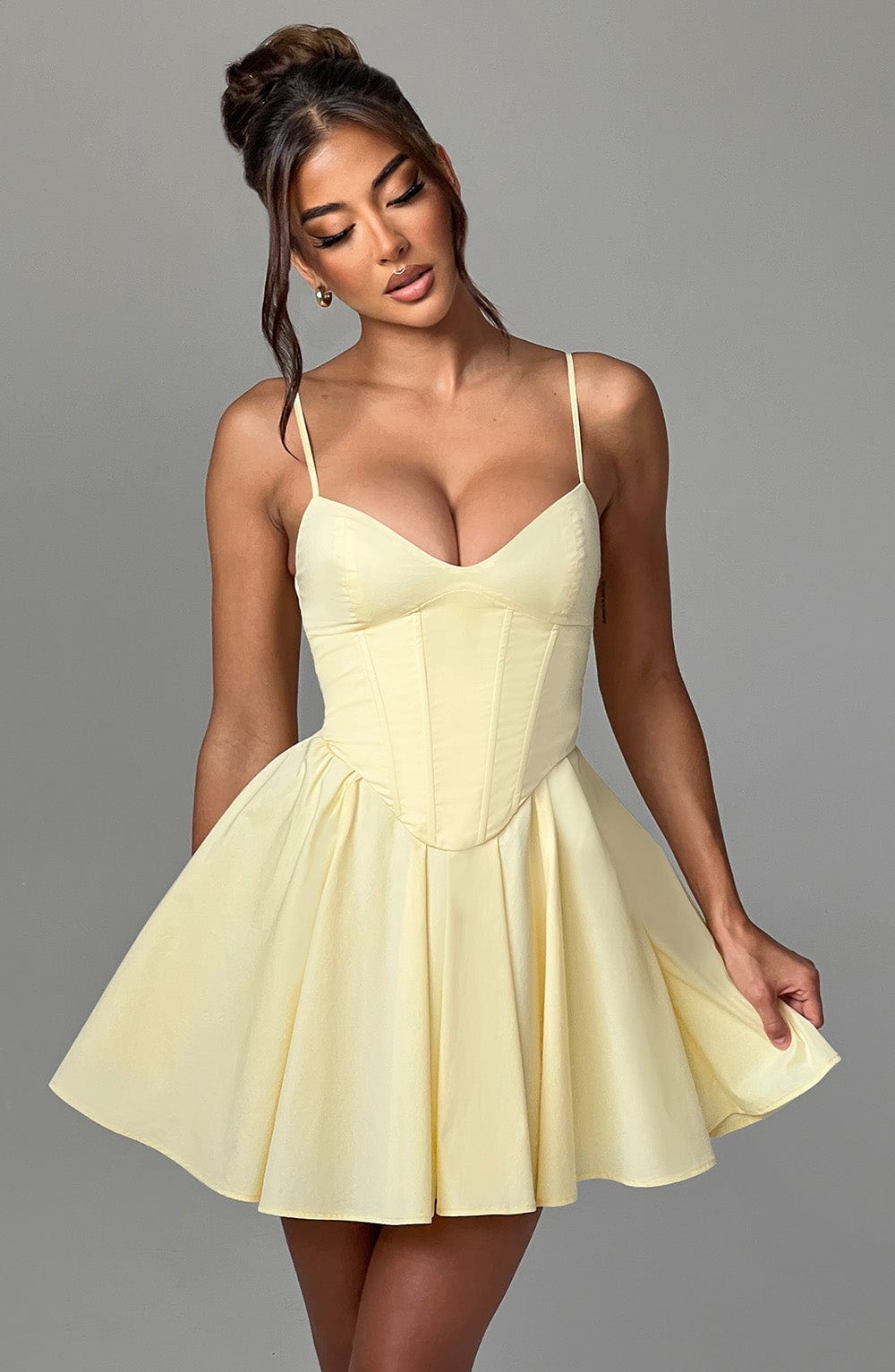 Analise Mini Dress in Lemon
