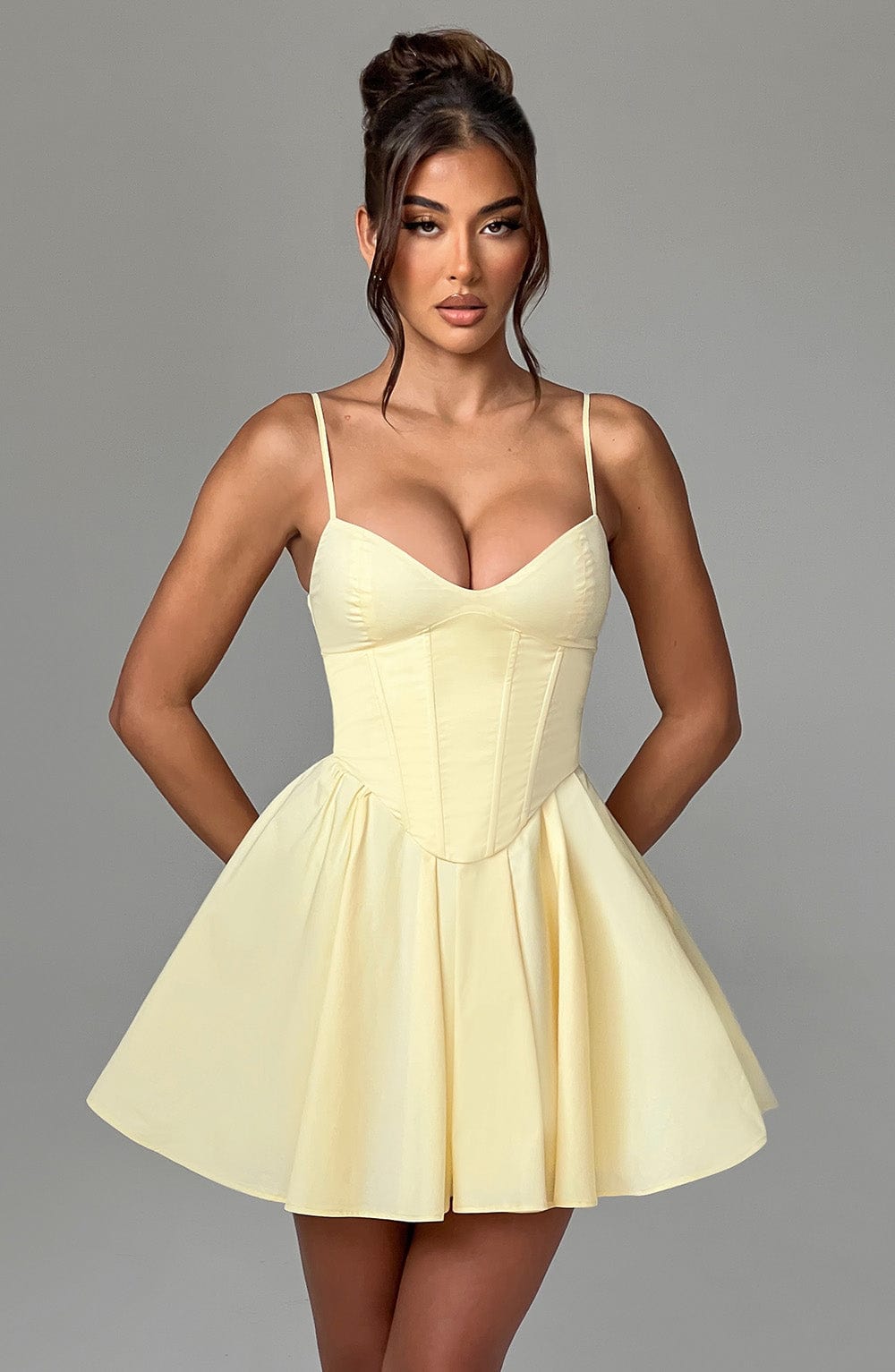 Analise Mini Dress in Lemon