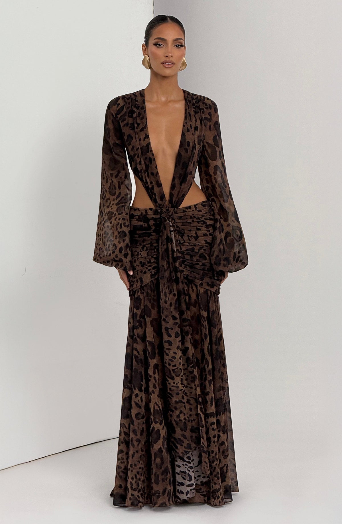 Andreia Maxi Dress in Leopard Print