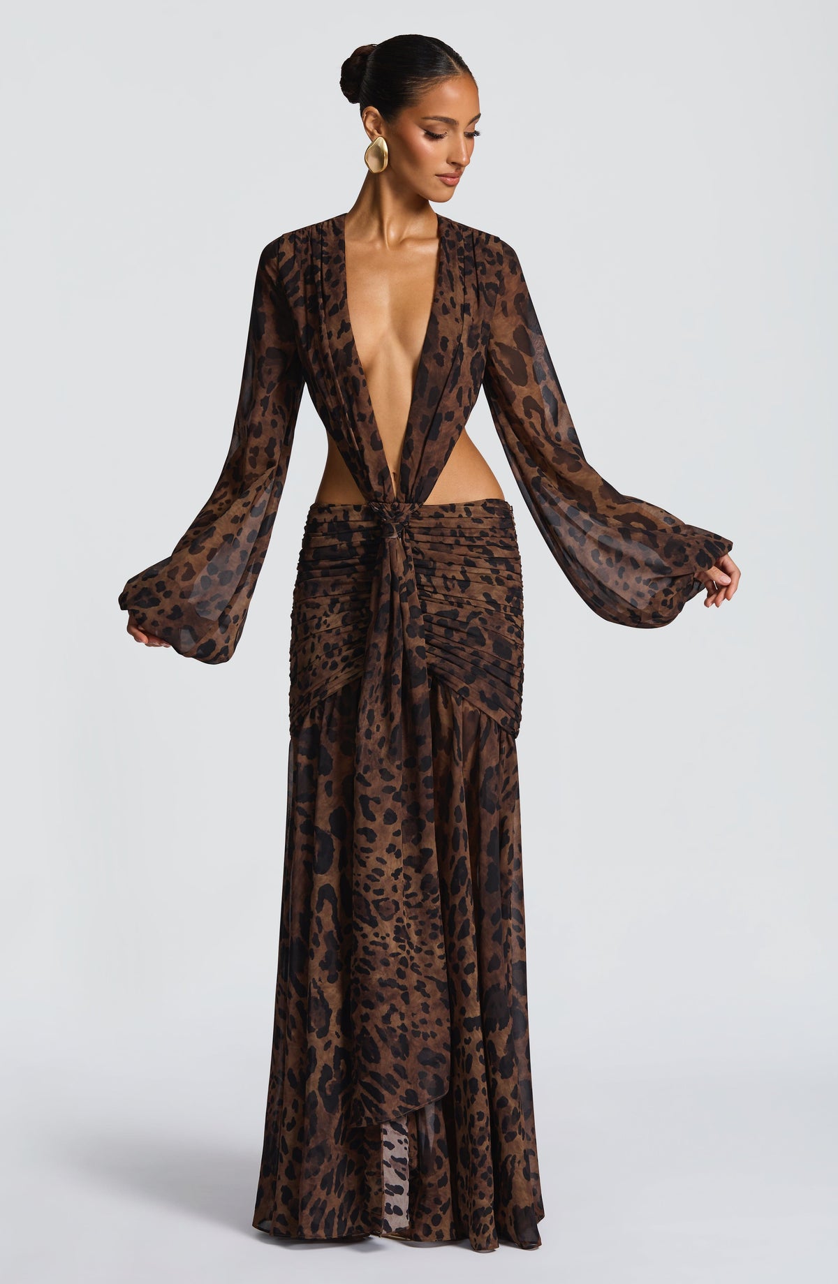 Andreia Maxi Dress in Leopard Print