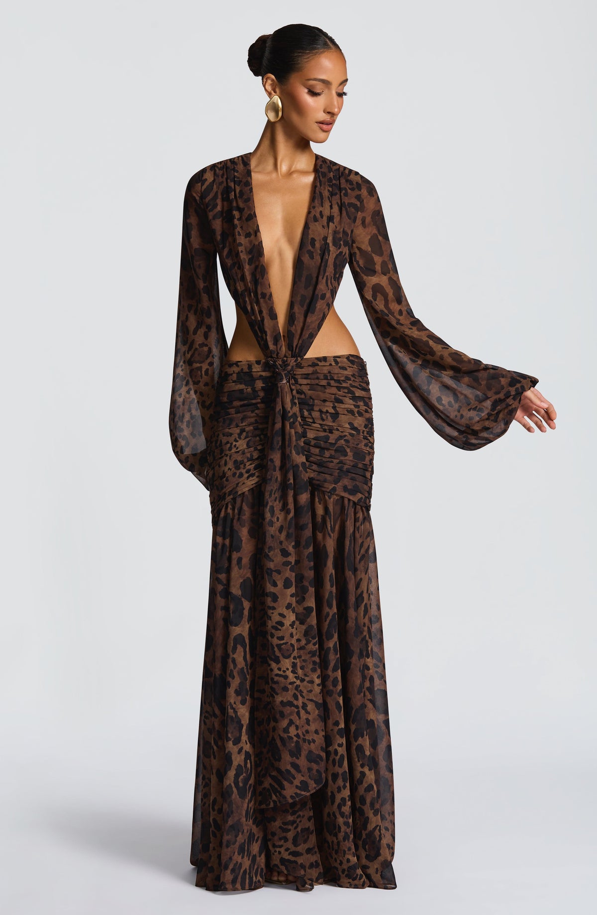Andreia Maxi Dress in Leopard Print