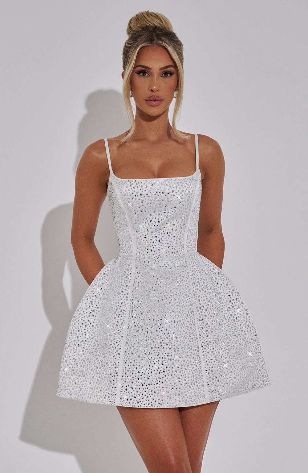 Angeline Mini Dress in Ivory