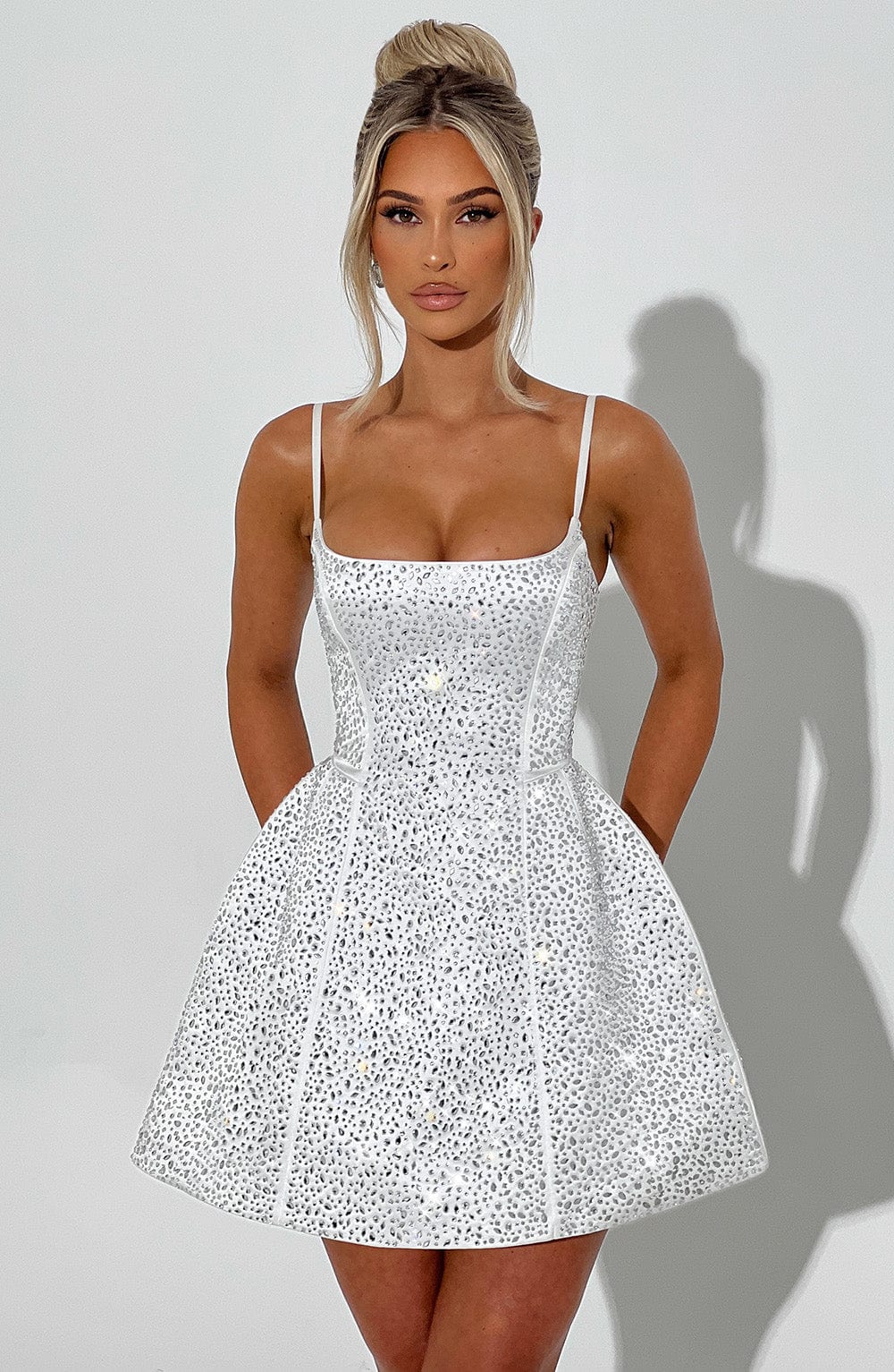 Angeline Mini Dress in Ivory