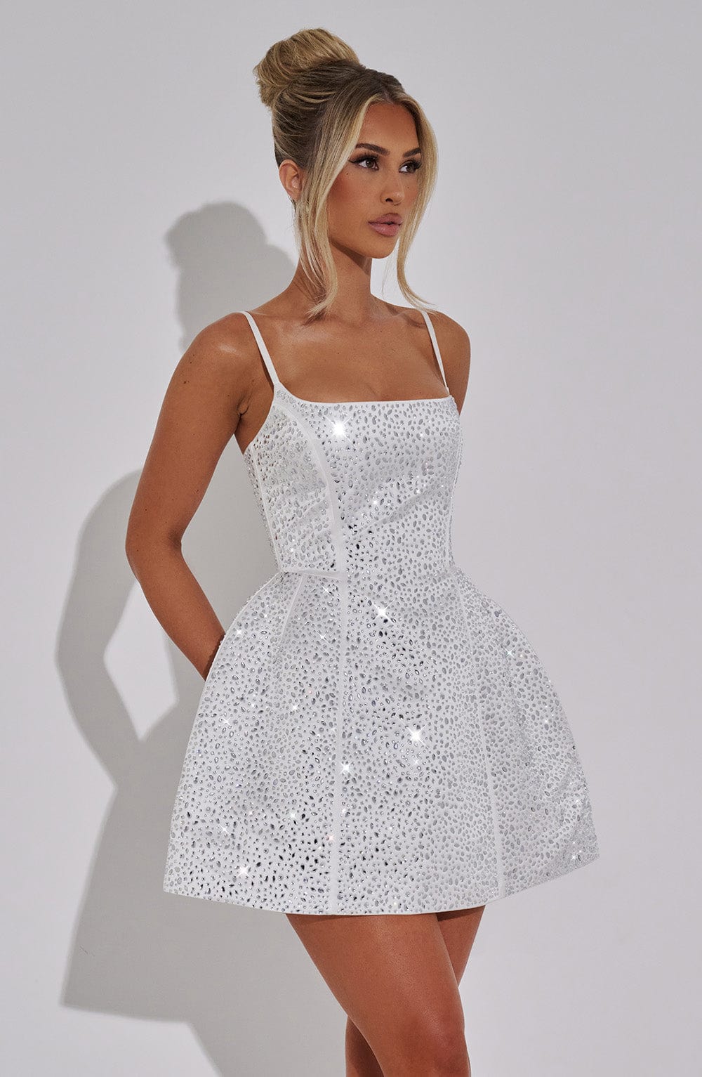 Angeline Mini Dress in Ivory