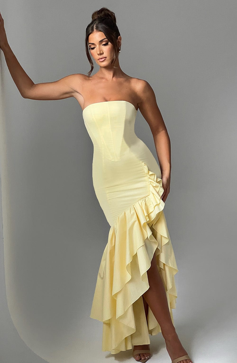 Angelique Maxi Dress in Lemon