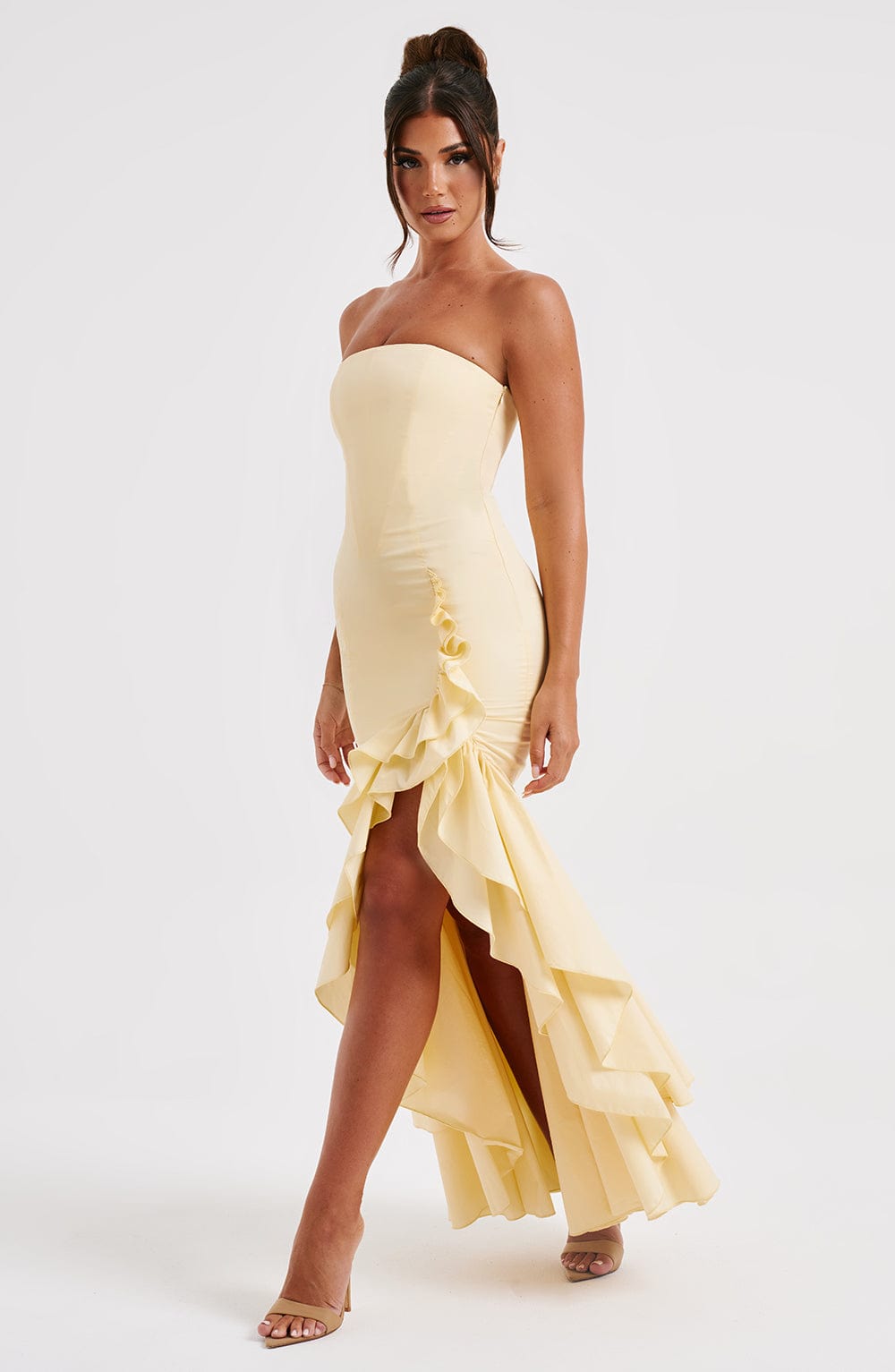 Angelique Maxi Dress in Lemon