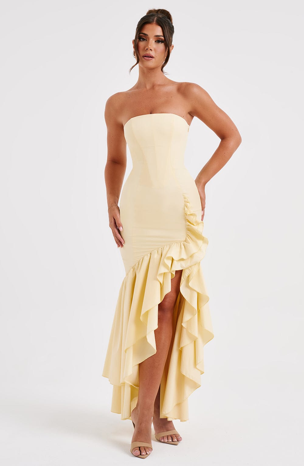 Angelique Maxi Dress in Lemon