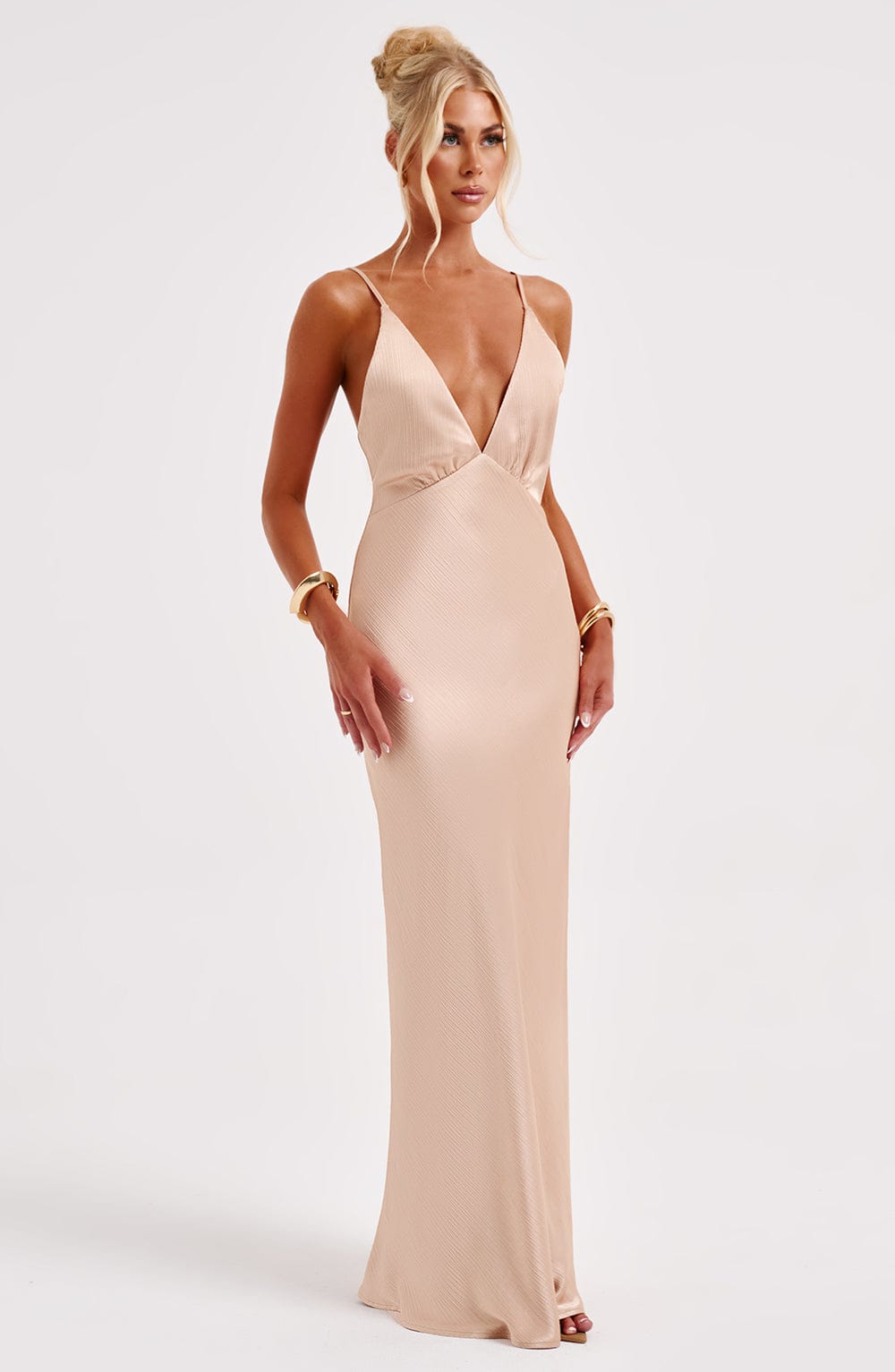Anya Maxi Dress in Champagne