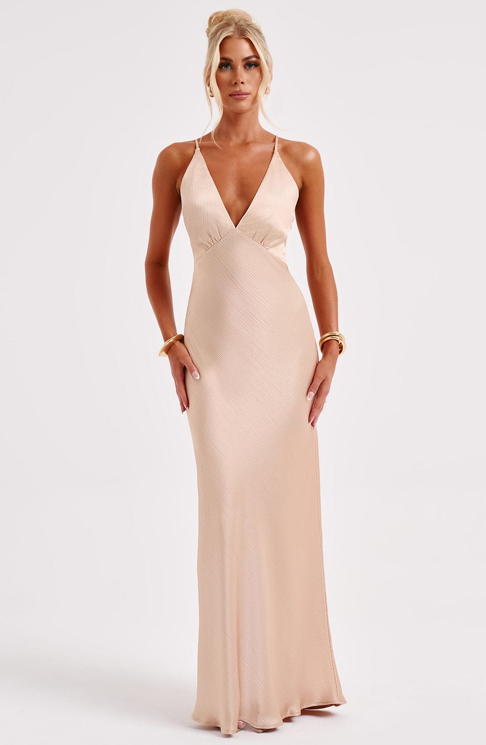 Anya Maxi Dress in Champagne