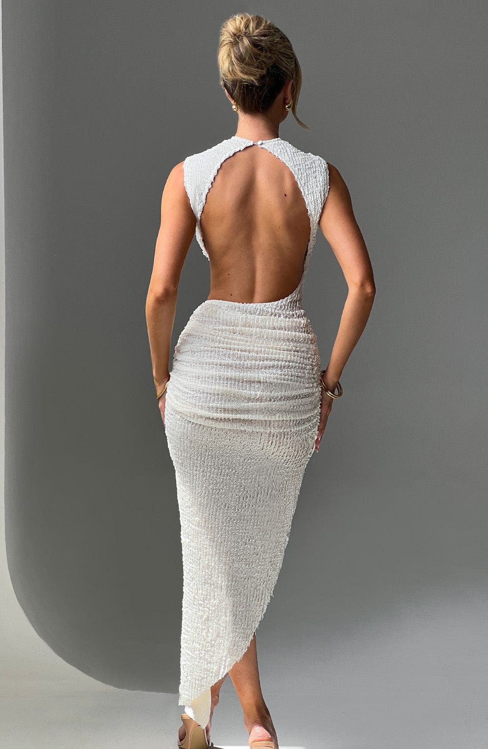 Aphaia Midi Dress in Ivory