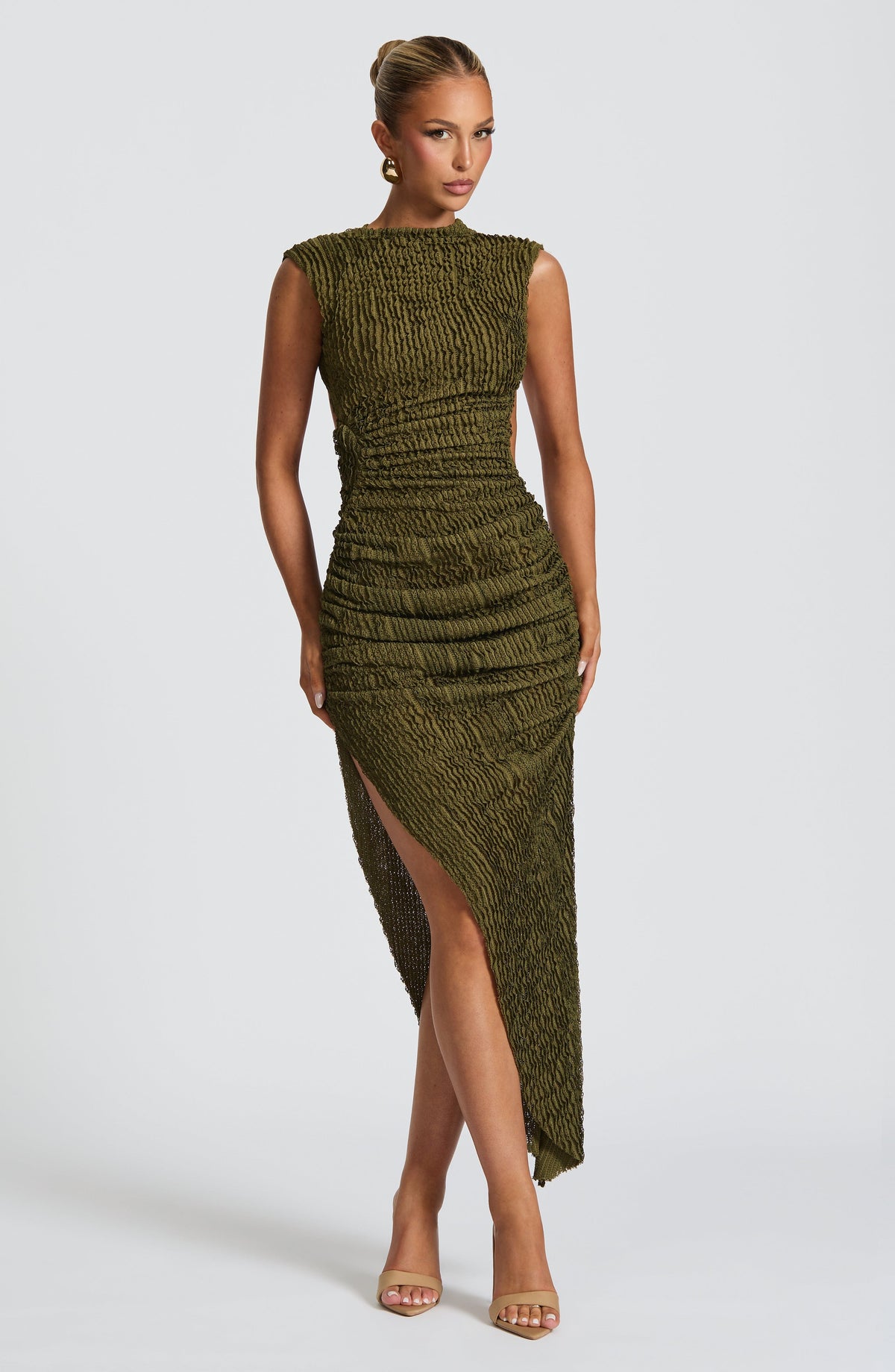 Aphaia Midi Dress in Khaki