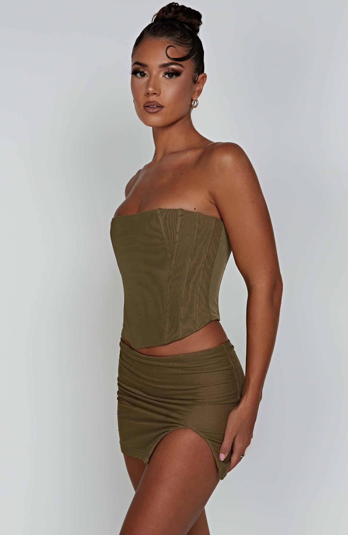Aria Mini Skirt in Khaki