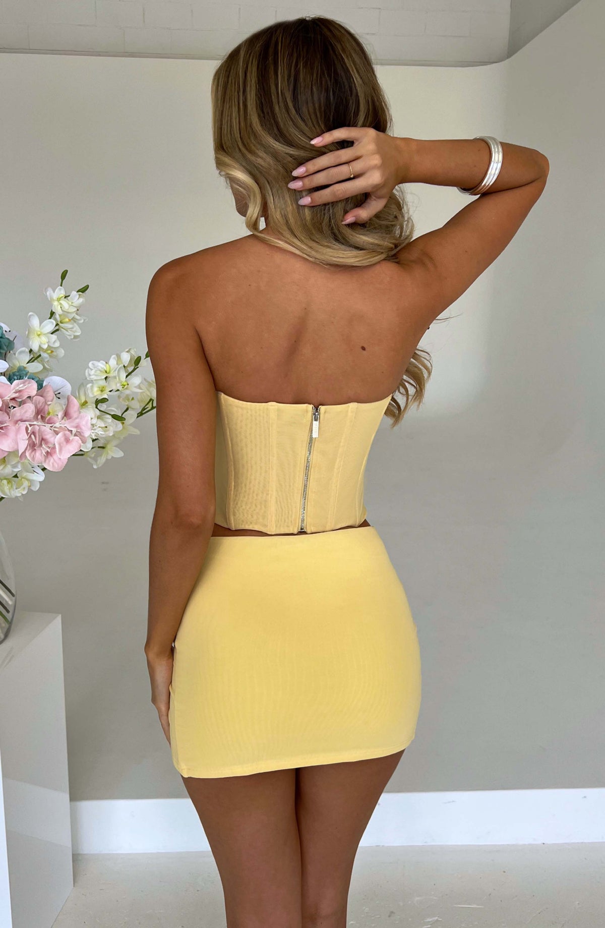Aria Mini Skirt in Lemon